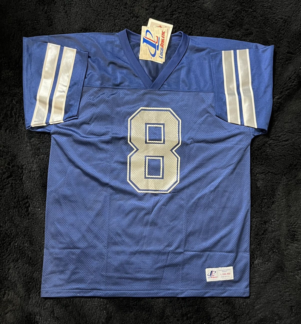 image of Logo Athletic Vintage Troy Aikman Jersey in Blue, Men's (Size Large)