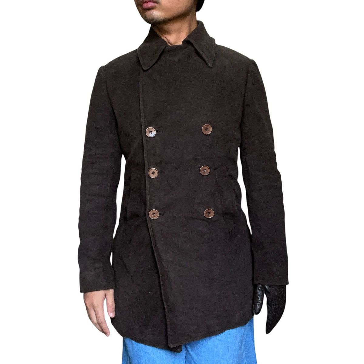 Armani Collezioni 🇮🇹 ARMANI COLLEZIONI ITALY ARCHIVE DOUBLE BREASTED SUEDE COAT Size US M / EU 48-50 / 2 - 1 Thumbnail