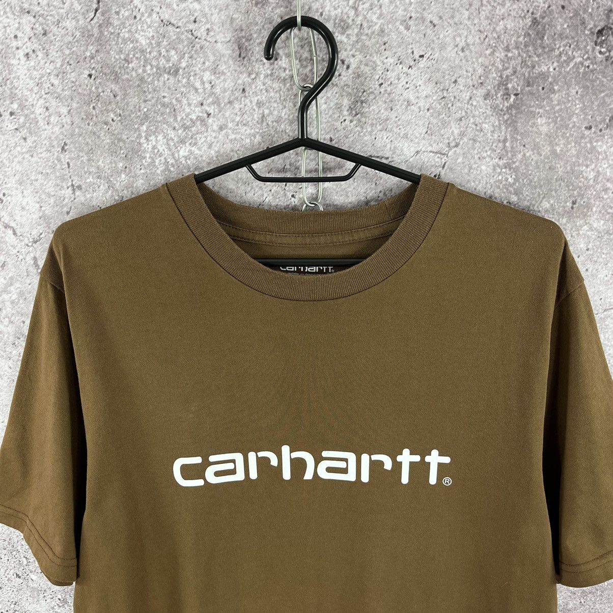 Carhartt Carhartt Wip Tee Centre Big Logo T-Shirt Brown Y2K Size M Size US M / EU 48-50 / 2 - 2 Thumbnail