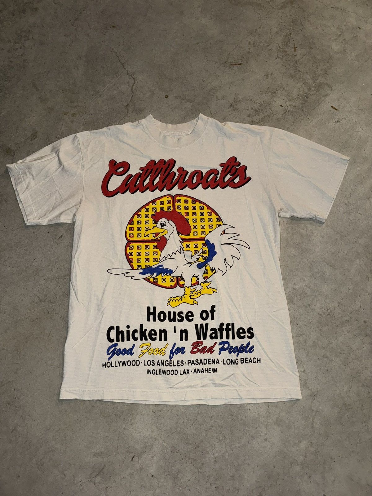 Vintage Cutthroat LA House Of Chicken And Waffles Vintage Style Tee Size US L / EU 52-54 / 3 - 1 Thumbnail