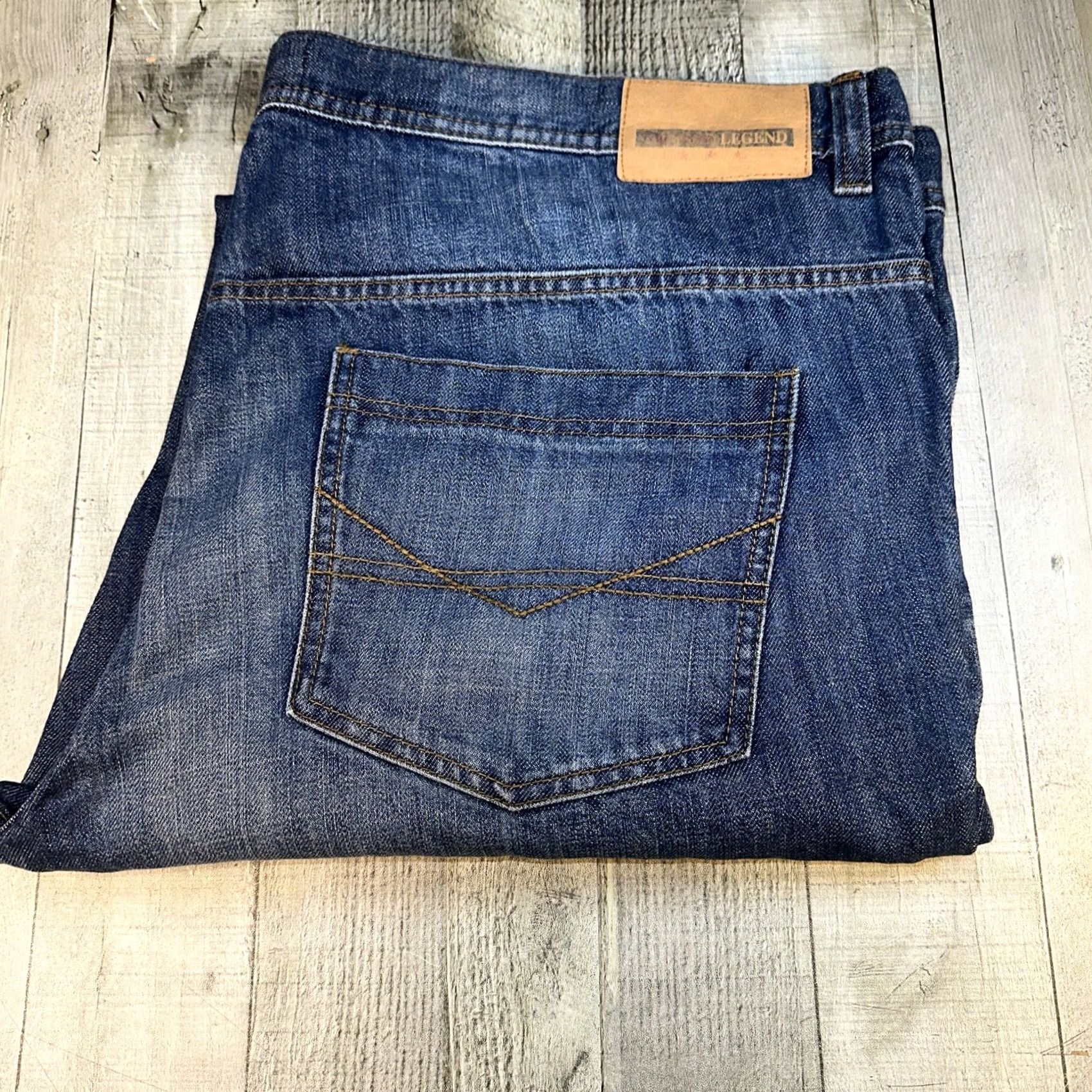 Vintage Legend Men Jeans - 48x32 Tapered Leg, Regular, Blue, 32 Inseam Size US 32 / EU 48 - 2 Thumbnail