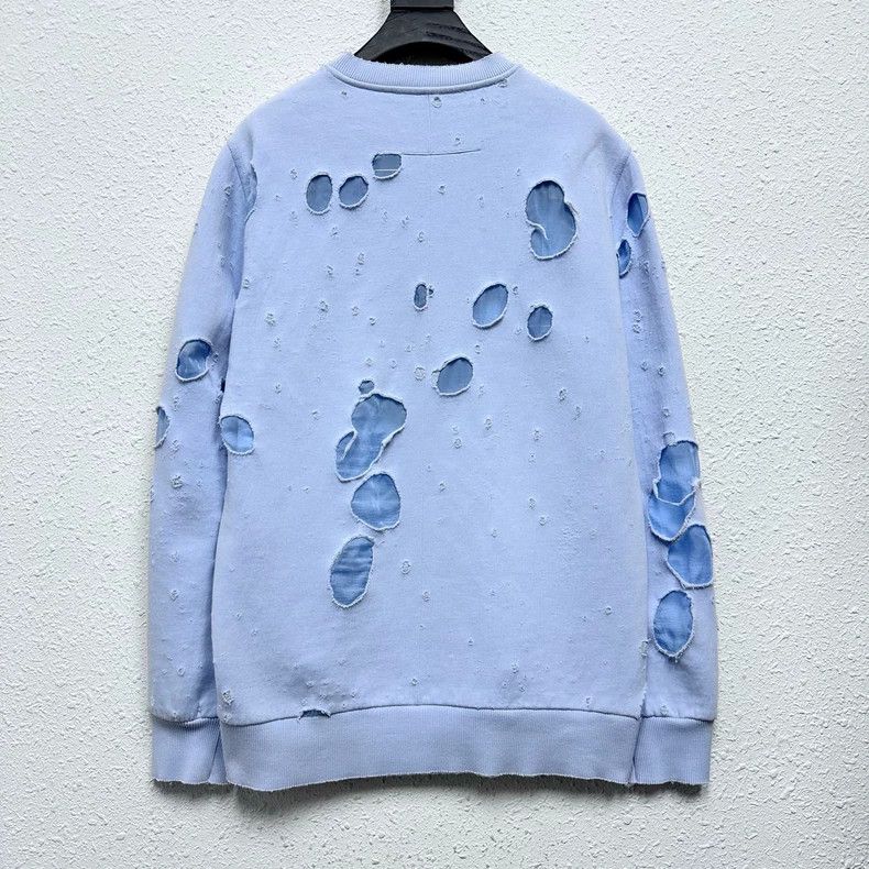 Givenchy Givenchy Ripped smog blue hoodie DY6313 Size US M / EU 48-50 / 2 - 2 Thumbnail