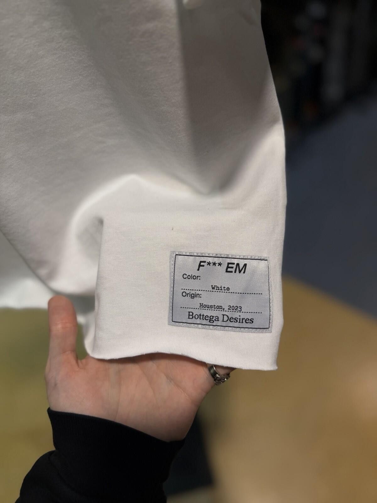Bottega Desires Bottega Desires Tee T-Shirt F**k Joke (S) White Black Size US S / EU 44-46 / 1 - 8 Thumbnail