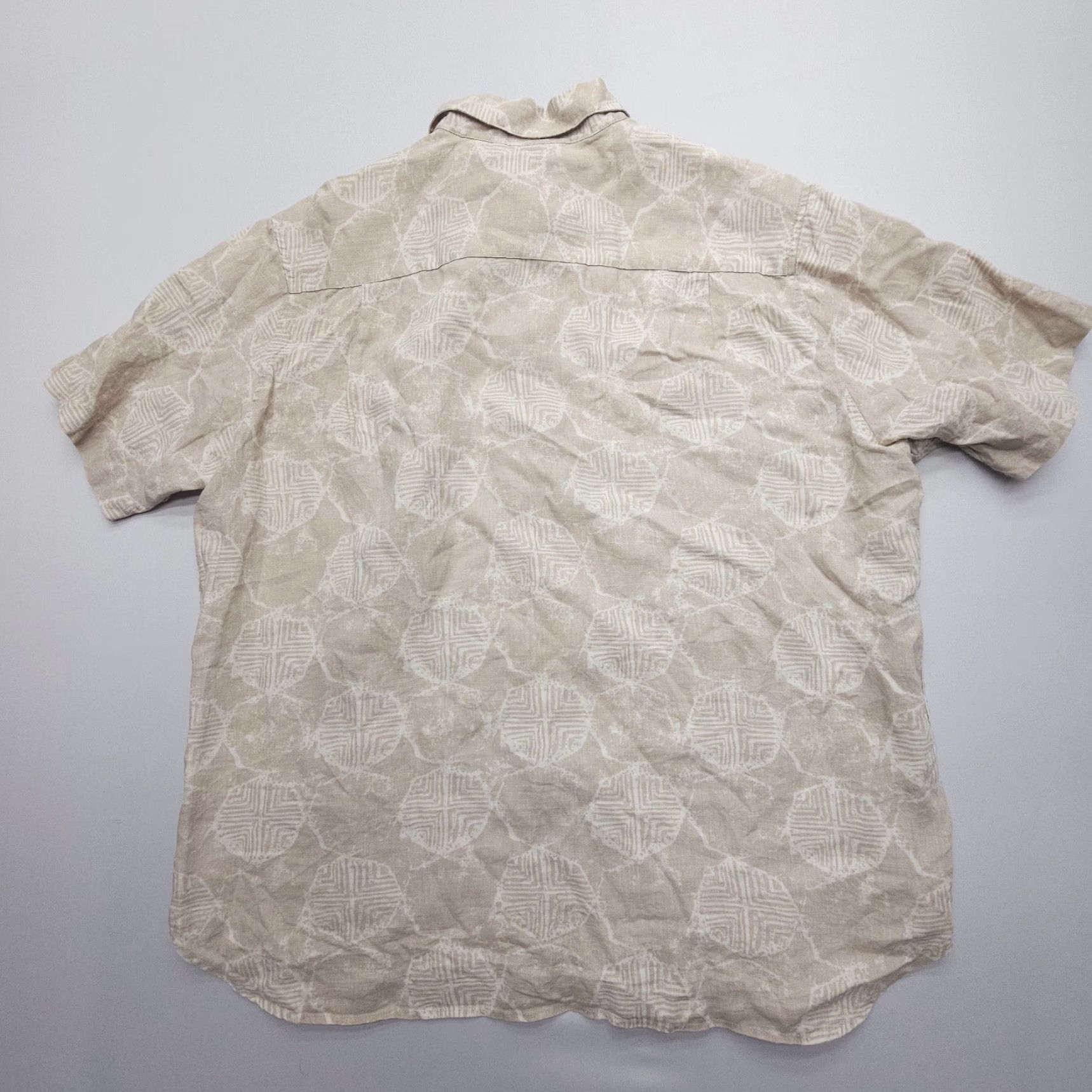 Vintage VINTAGE Axist Wave-Washed Linen Hawaiian Shirt Mens XL Beige Travel Floral Short Sleeve Button-Up Casual Outdoor 90s Mens Size US XL / EU 56 / 4 - 2 Thumbnail