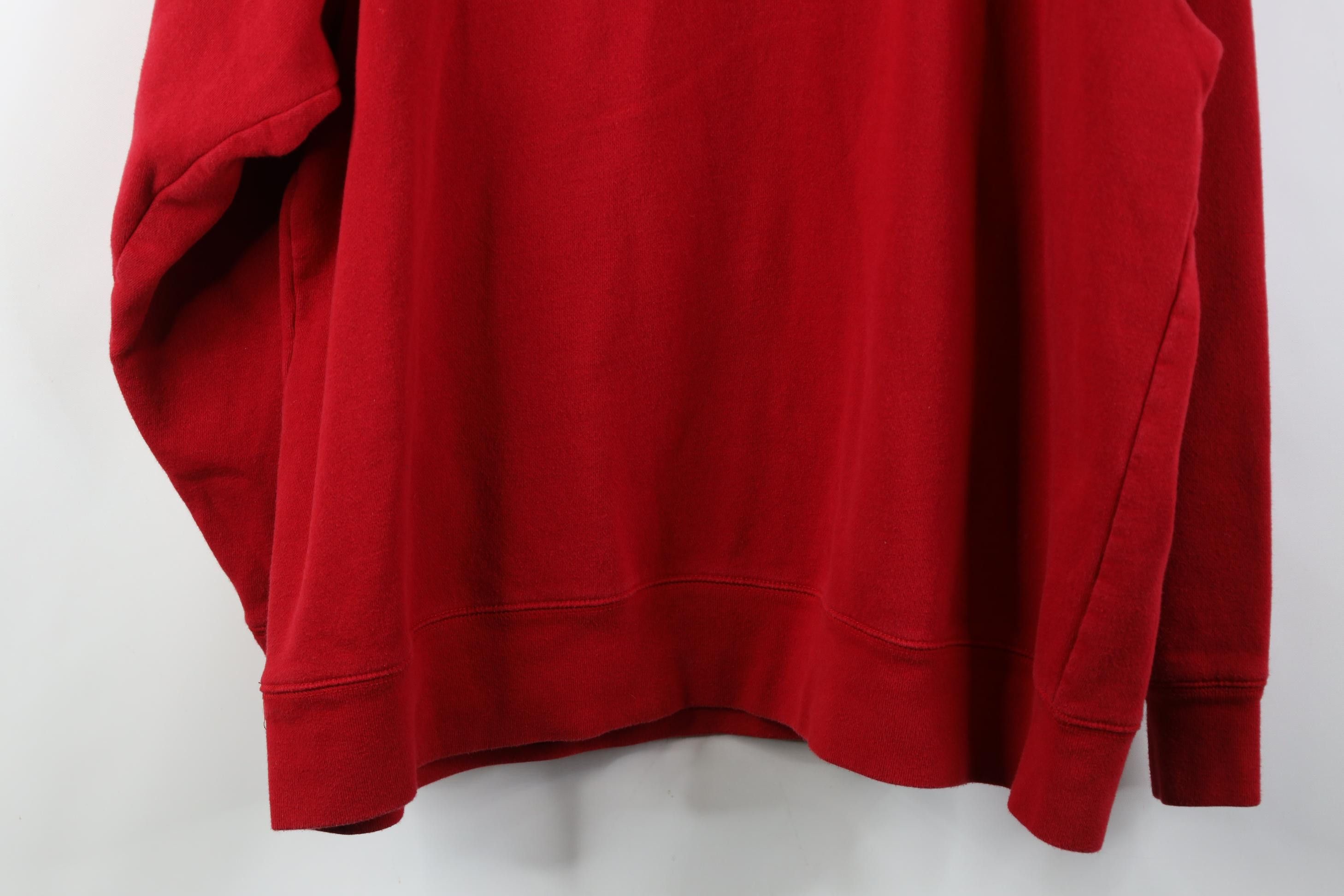 Vintage Vintage 90s Streetwear Heavyweight Hoodie Sweatshirt Red Size US XXL / EU 58 / 5 - 13 Thumbnail