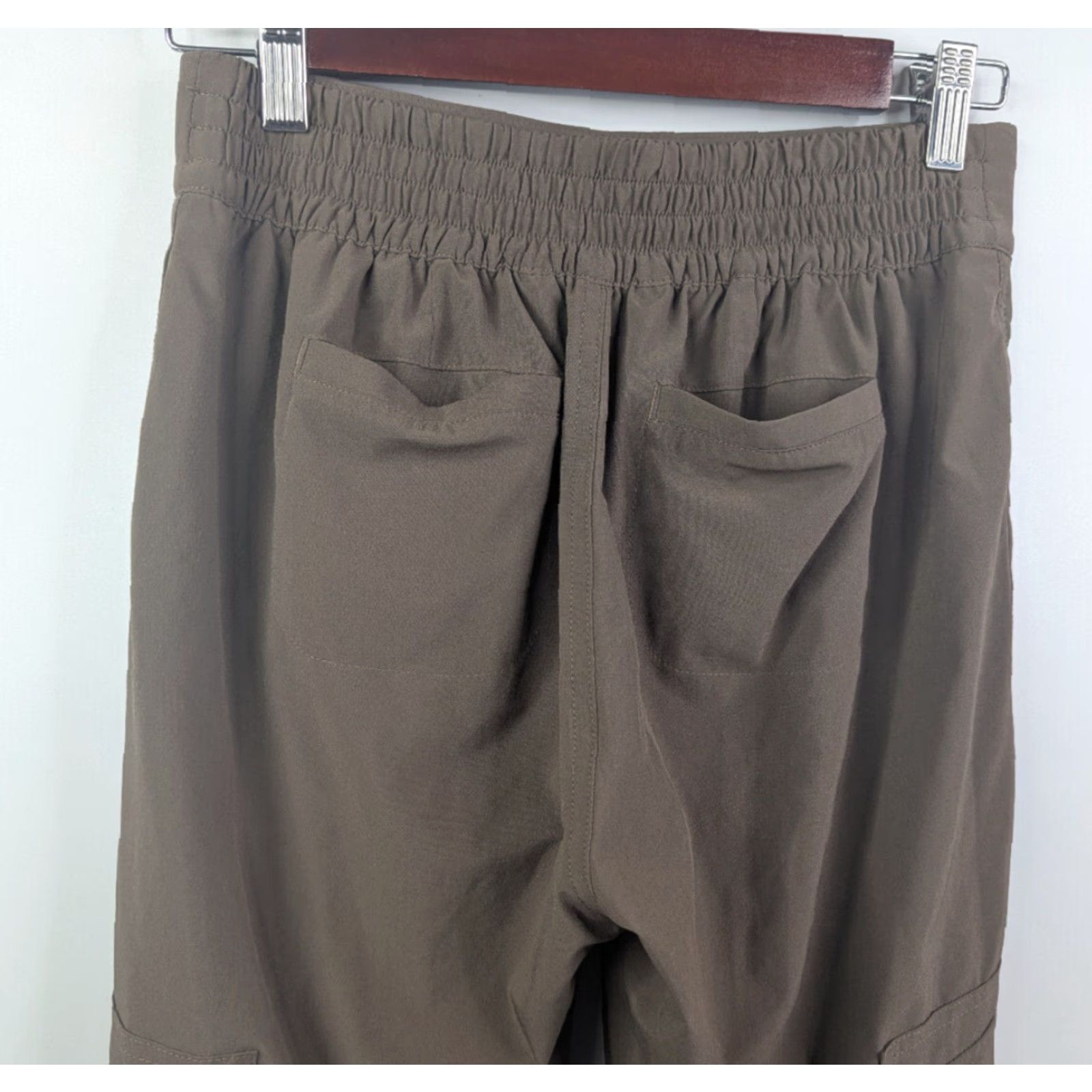 Athleta VINTAGE Athleta Chelsea Cargo Lined Pants Women's 0 Brown Stretch Pull-On Tapered Size 25" / US 0 / IT 36 - 4 Thumbnail