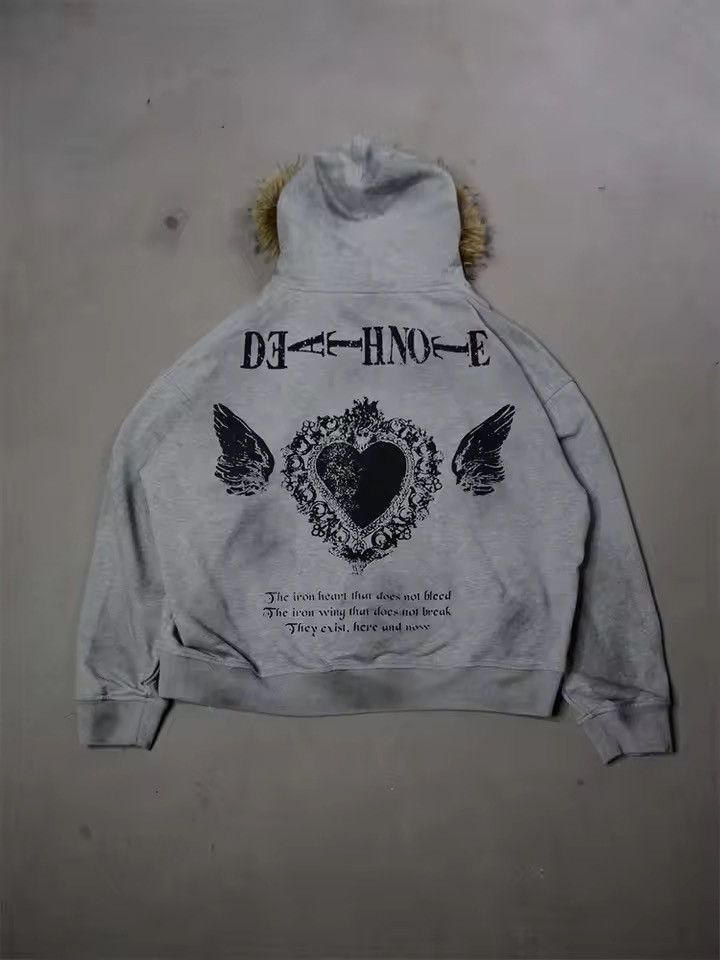 VIBE Gothic Printed Faux Fur Hooded Size US XL / EU 56 / 4 - 2 Thumbnail