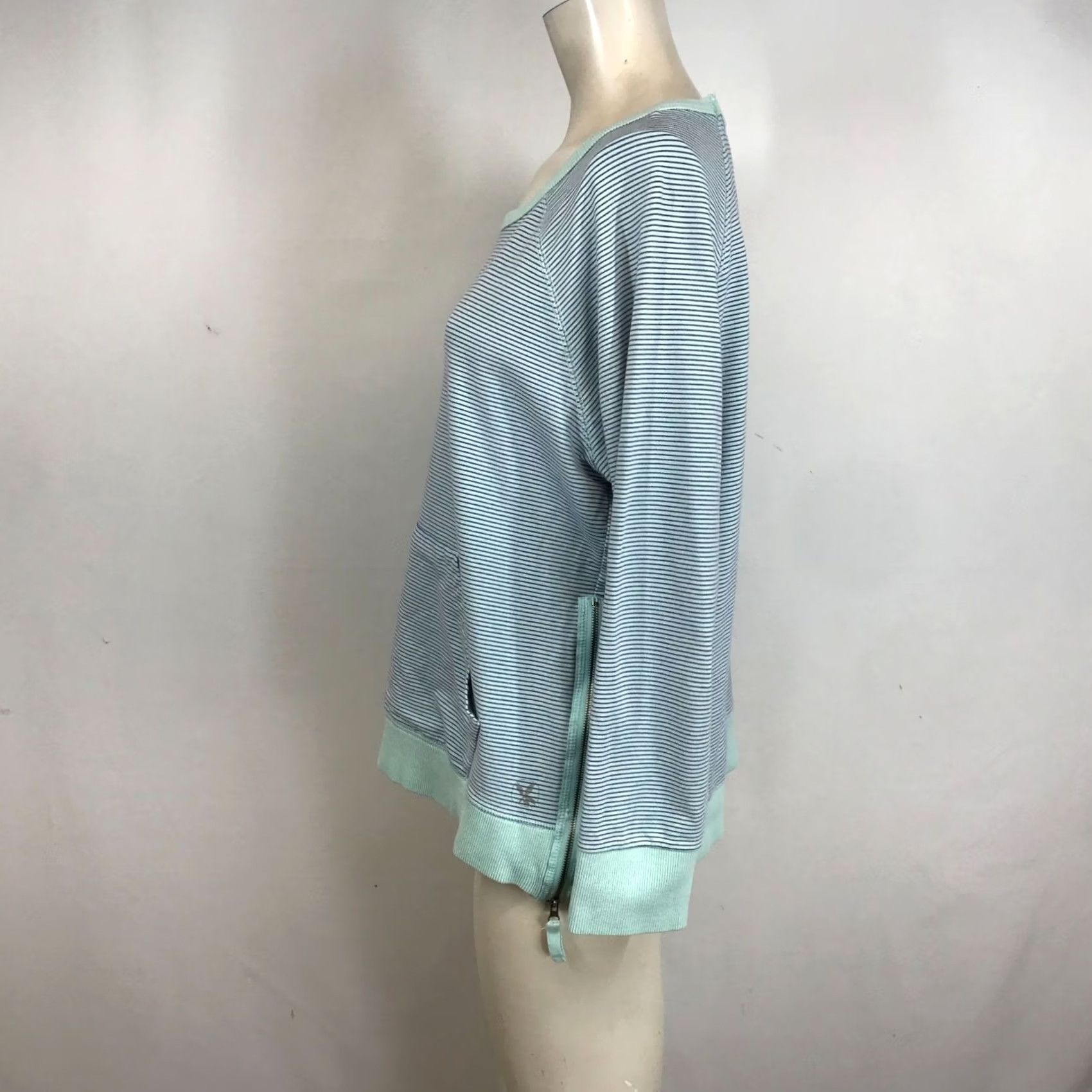 Vintage CARVE DESIGN Womens Large GREEN/PURPLE STRIPE LONG SLEEVE POUCH TOP Size L / US 10 / IT 46 - 6 Thumbnail