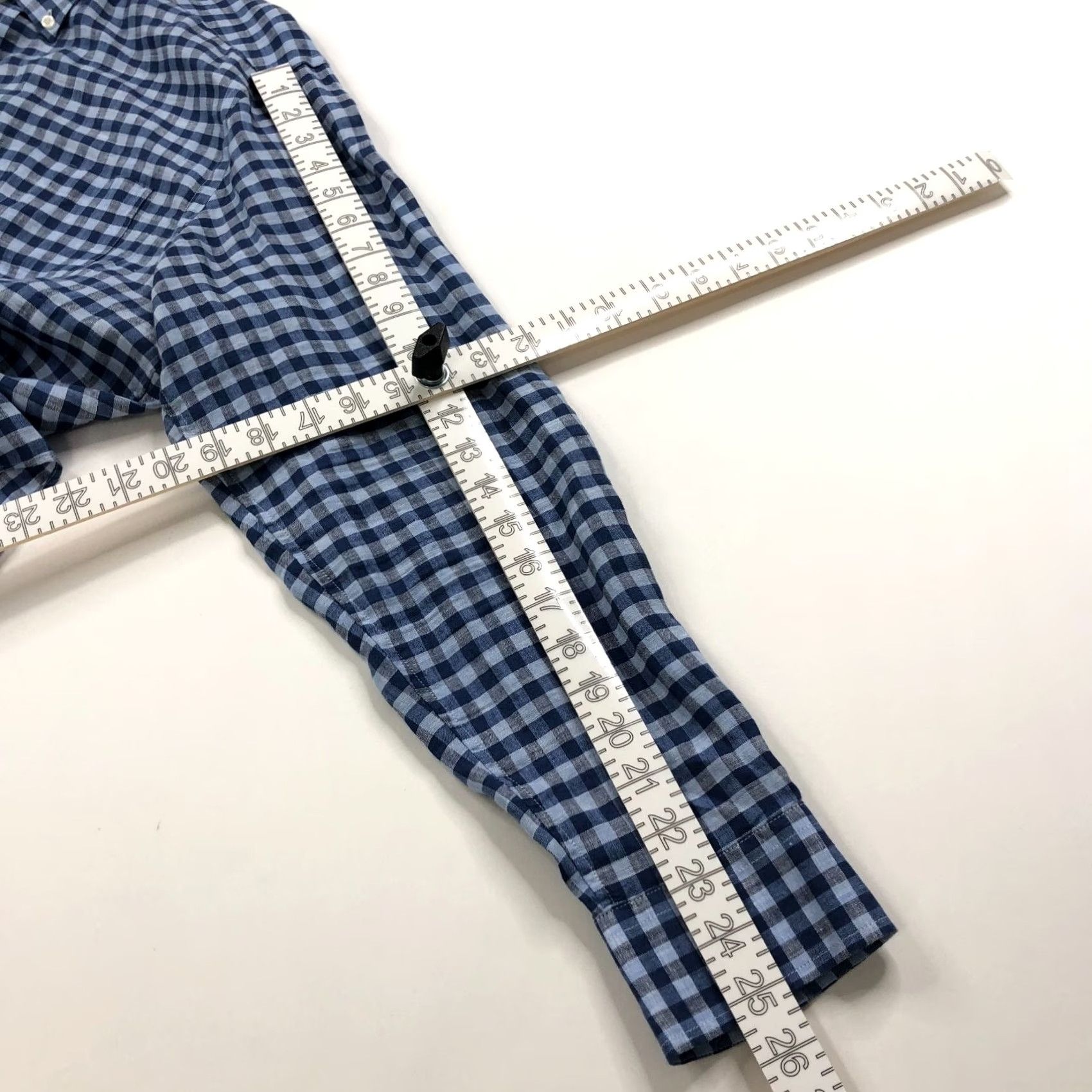 Vineyard Vines VINEYARD VINES Classic Fit MURRAY Large 17/36 Linen LS Check Shirt Blue MINT Size US L / EU 52-54 / 3 - 7 Thumbnail