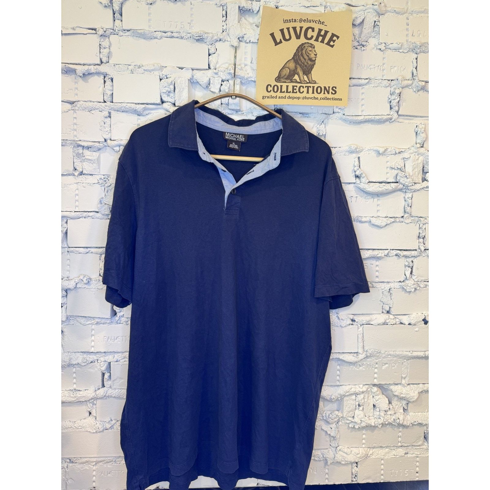 Michael Kors Michael Kors Polo Shirt Navy Blue Short Sleeve Classic Fit Size US XL / EU 56 / 4 - 1 Thumbnail
