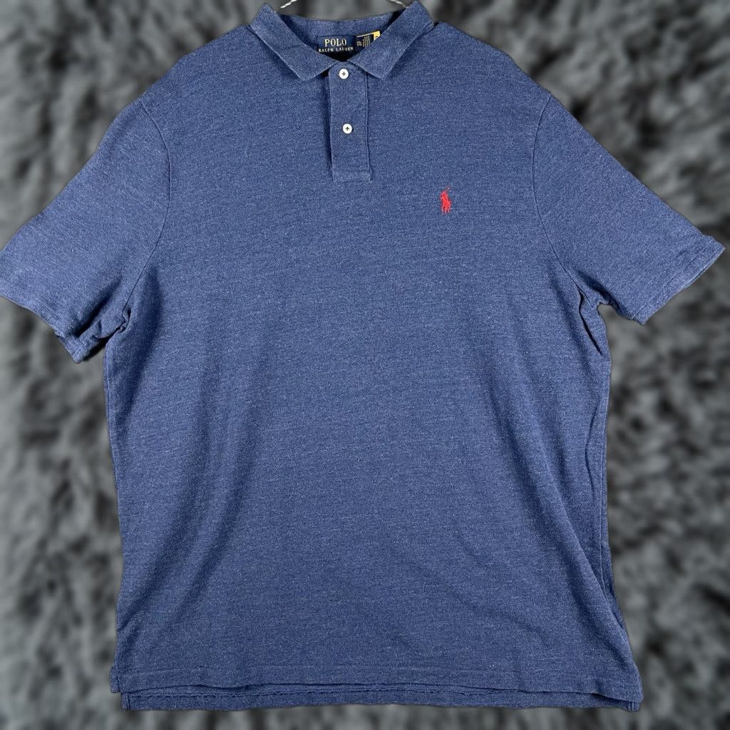 Polo Ralph Lauren Polo Ralph Lauren Polo Shirt Mens 2XL Classic Fit Short Sleeve Heather Blue Logo"]) Size US XXL / EU 58 / 5 - 1 Thumbnail