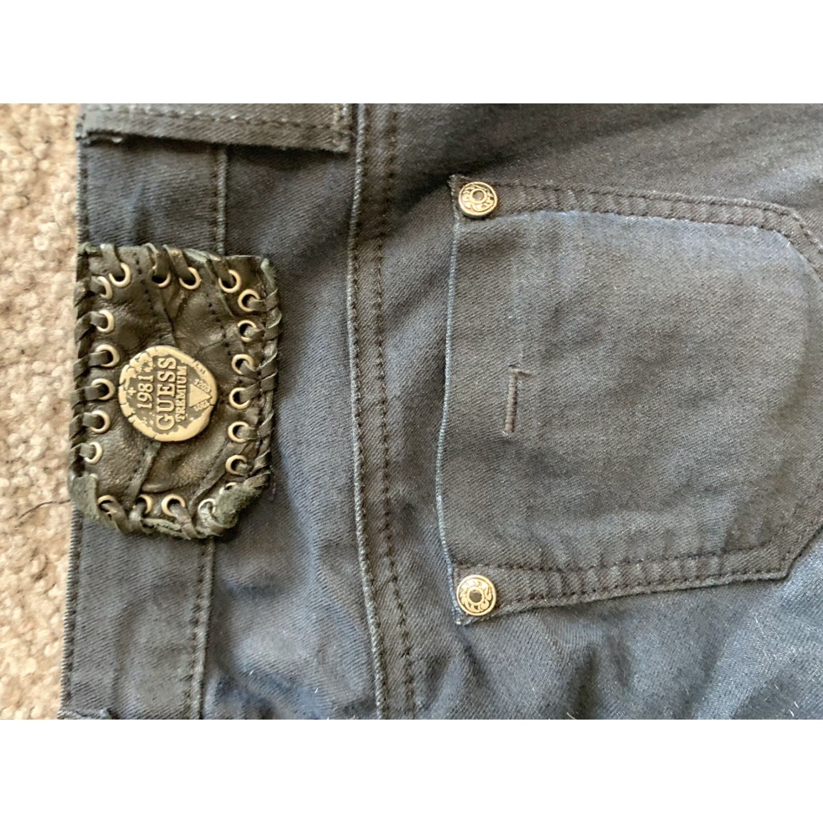 Guess Guess Premium Jeans Power Skinny Blue Solid Denim Casual Stretch Straight 25 Size 42" / US 20 - 7 Thumbnail