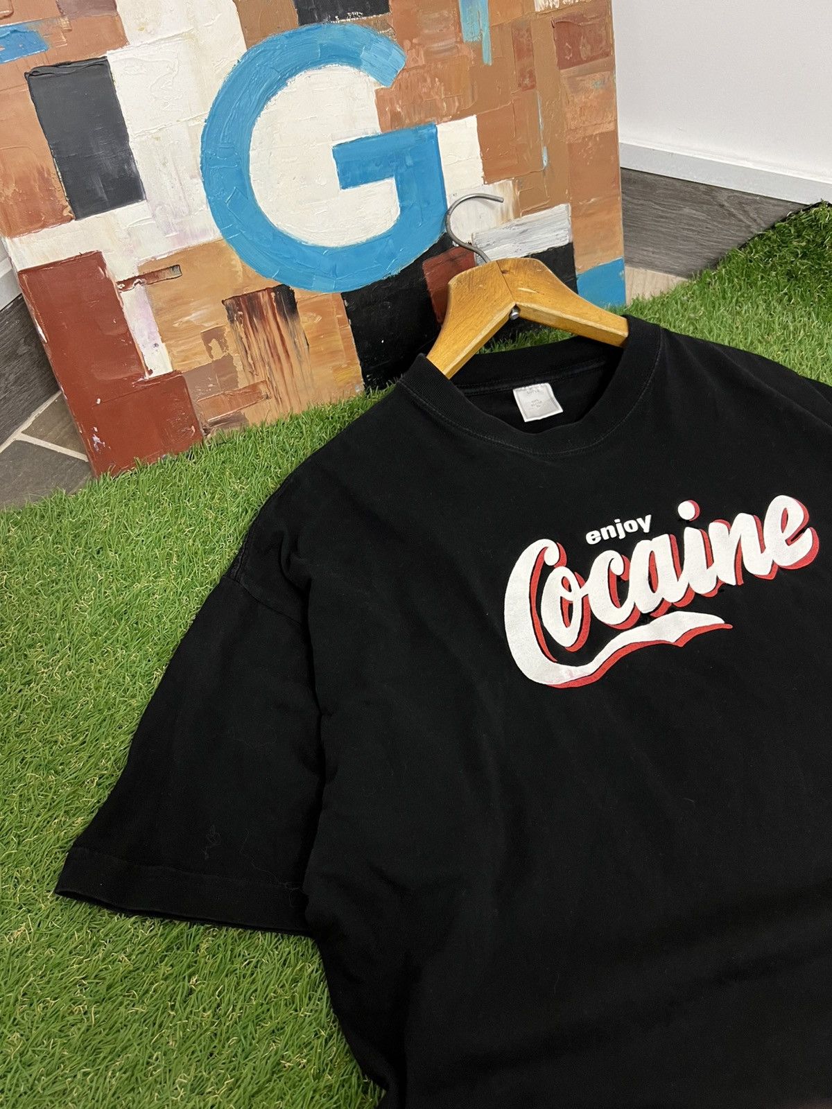 Other Vintage 90s Cocaine Enjoy Coca Cola Drugs Logo T-shirt Style Size US XL / EU 56 / 4 - 2 Thumbnail