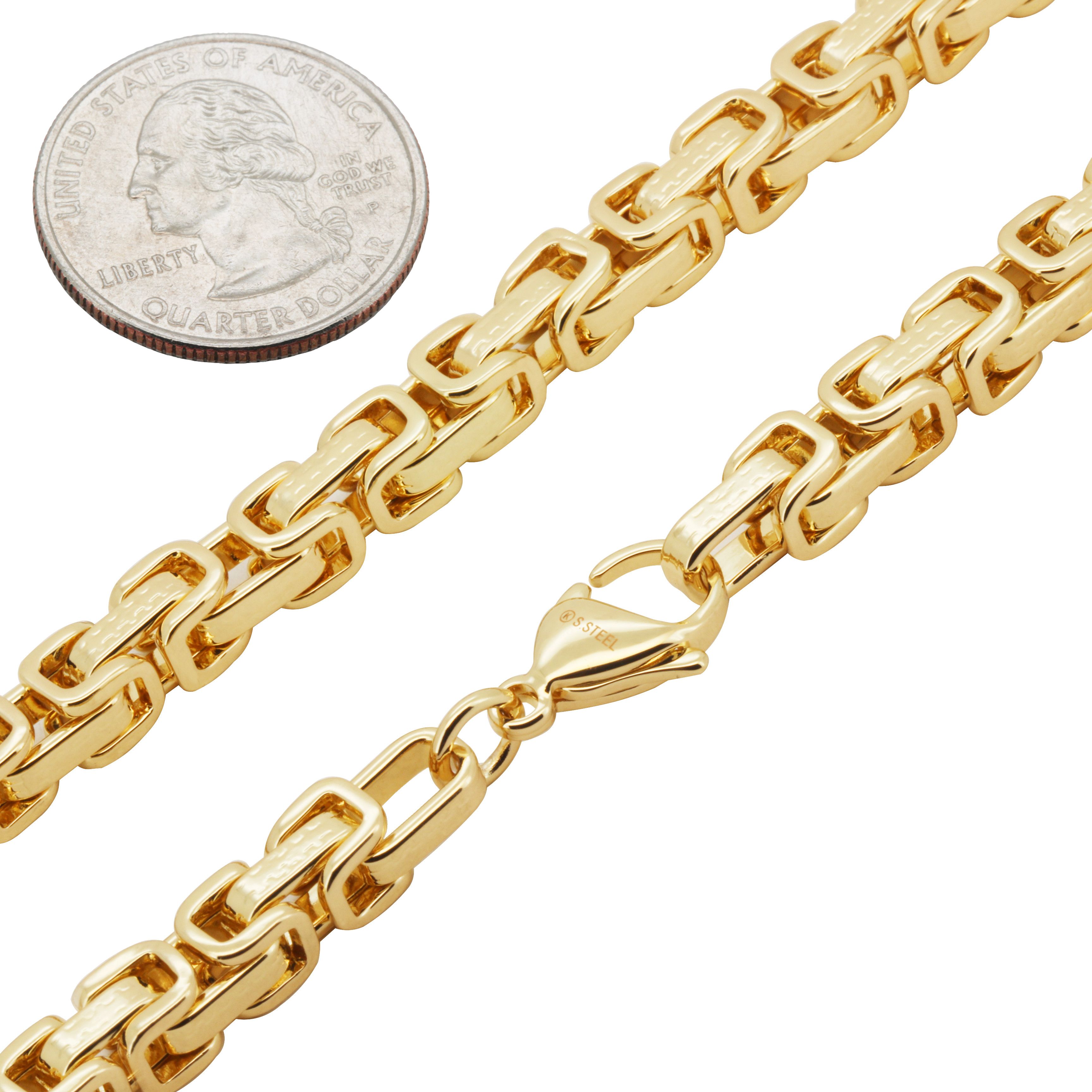 Other 316L SS 14k GP 6mm Byzantine Bracelet 8” Size ONE SIZE - 2 Thumbnail