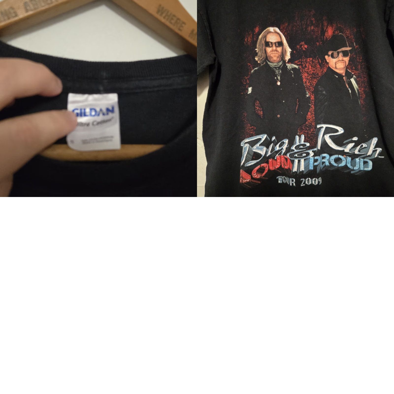 Vintage Big & Rich 2009 Tour T Shirt Loud & Proud Tee Size Small Black Shirt Mens S Black 2009 Tour Tee Size US S / EU 44-46 / 1 - 8 Thumbnail