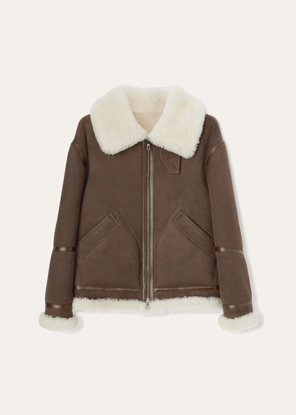 Loro Piana o1srvl11e1224 Monterosa Shearling Bomber Jacket in Brown Size US S / EU 44-46 / 1 - 1 Thumbnail