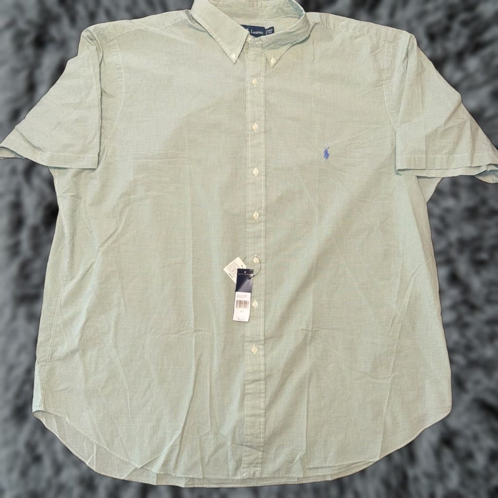 Ralph Lauren VINTAGE Ralph Lauren Shirt Mens 3XLT Green Classic Fit Button Up Short Sleeve New Size US XXL / EU 58 / 5 - 1 Thumbnail