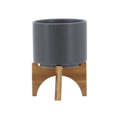Designer × Homemade 5" PLANTER W/ WOOD STAND, MATTE GRAY Size US L / EU 52-54 / 3 - 3 Thumbnail