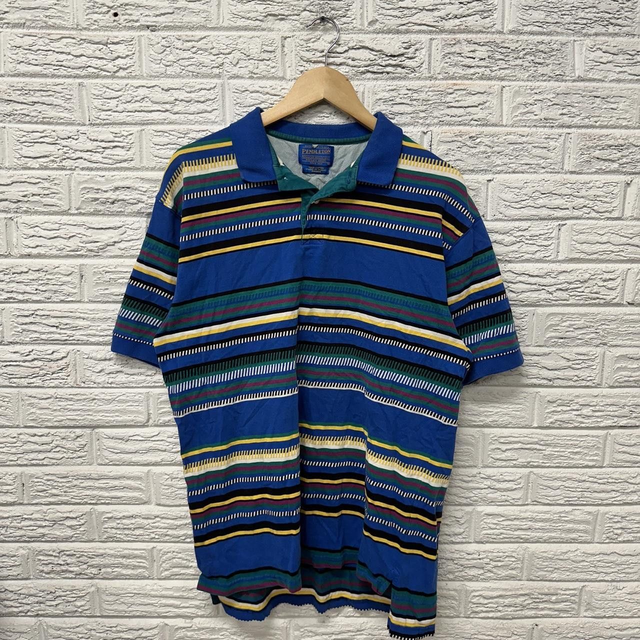 Pendleton Vintage Pendleton Polo Striped Short Sleeve Collared Shirt Size US L / EU 52-54 / 3 - 2 Thumbnail