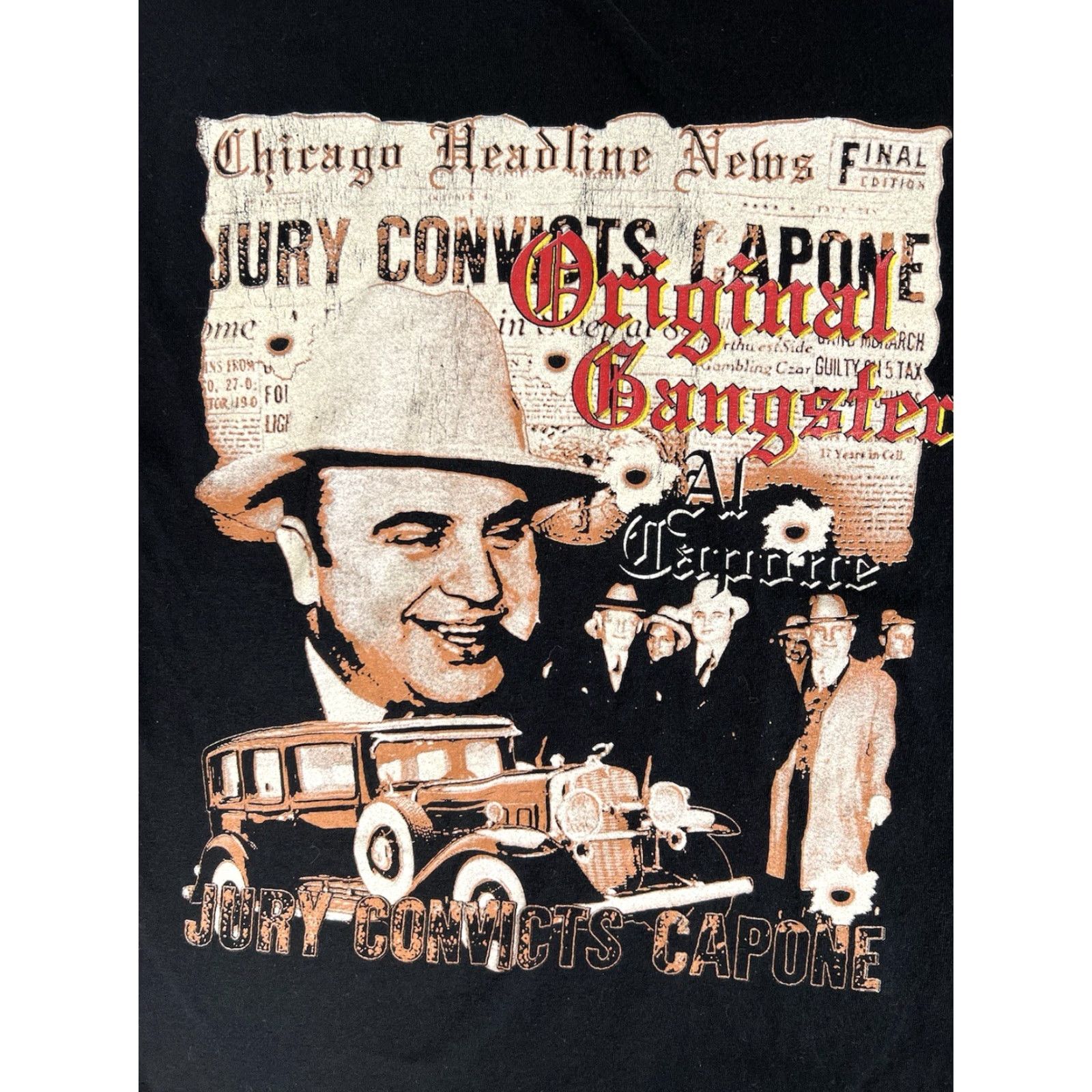 Vintage VINTAGE Al Capone Mobster T-Shirt Size M Black Men Short Sleeve Graphic Print 90s Classic Movie Jury Convicts Capone Y2K Size US M / EU 48-50 / 2 - 2 Thumbnail