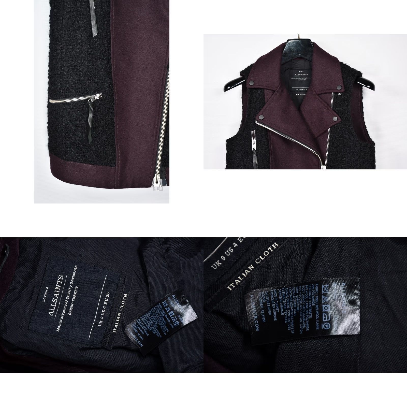 Allsaints AllSaints Vest Women US4 Multicolor Biker Womens Size S / US 4 / IT 40 - 8 Thumbnail