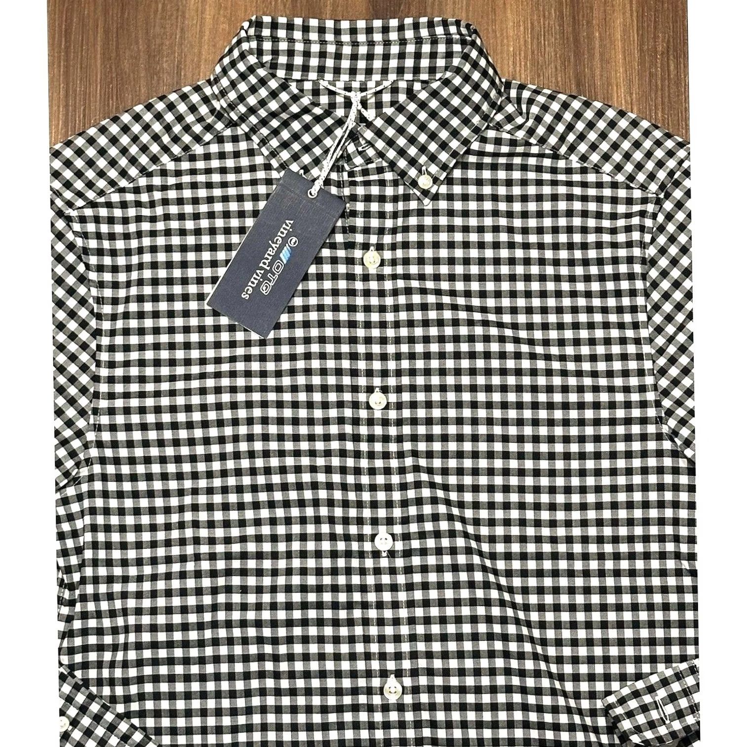 Vineyard Vines Vineyard Vines Button-Down Shirt XS Men Black Gingham Plaid On The Go Performance Long Sleeve Button-Up Short Sleeve? Size US XS / EU 42 / 0 - 2 Thumbnail