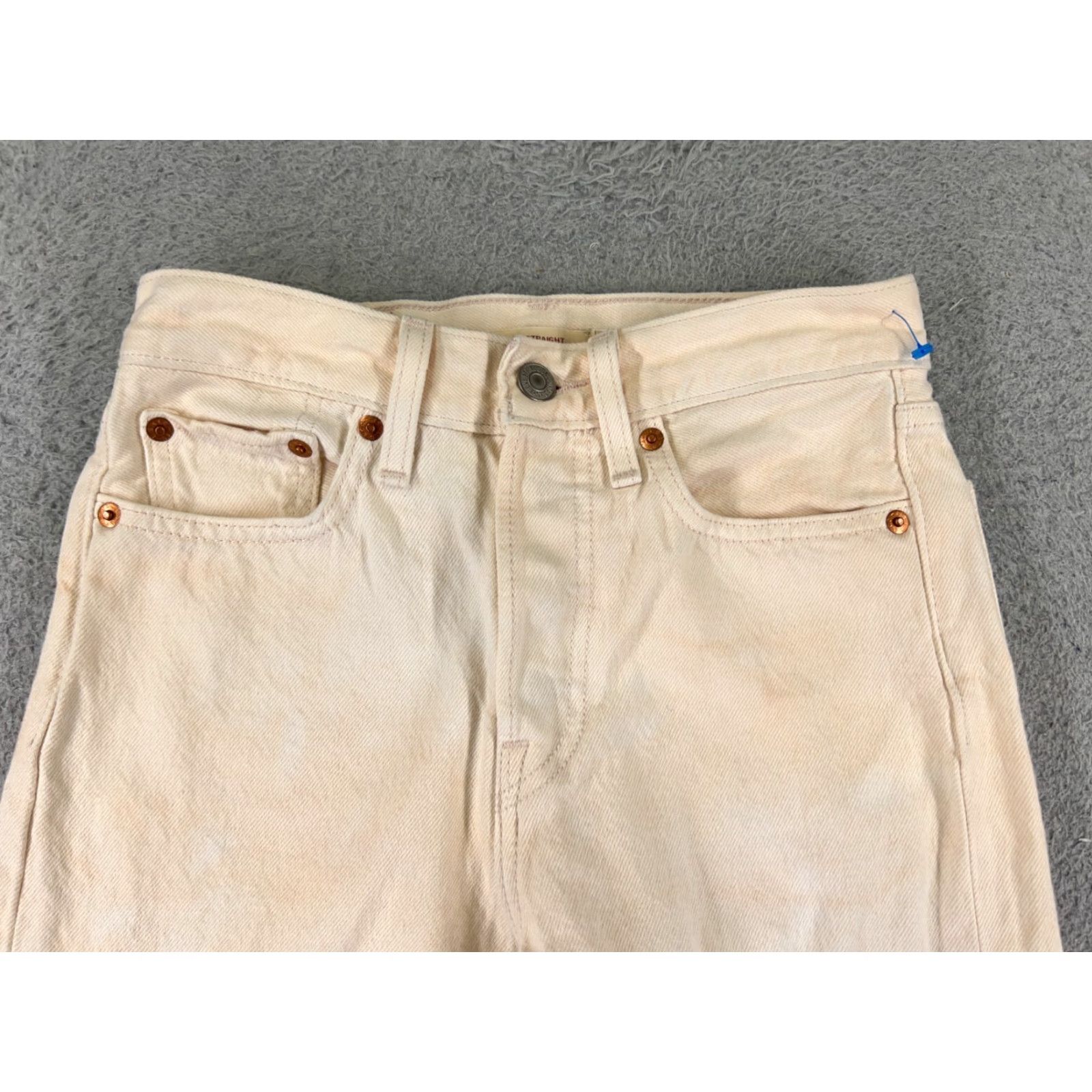 Levi's Levis Premium Jeans Womens 27 Peach Denim Wedgie Straight Button Fly Size 27" / US 4 / IT 40 - 4 Thumbnail