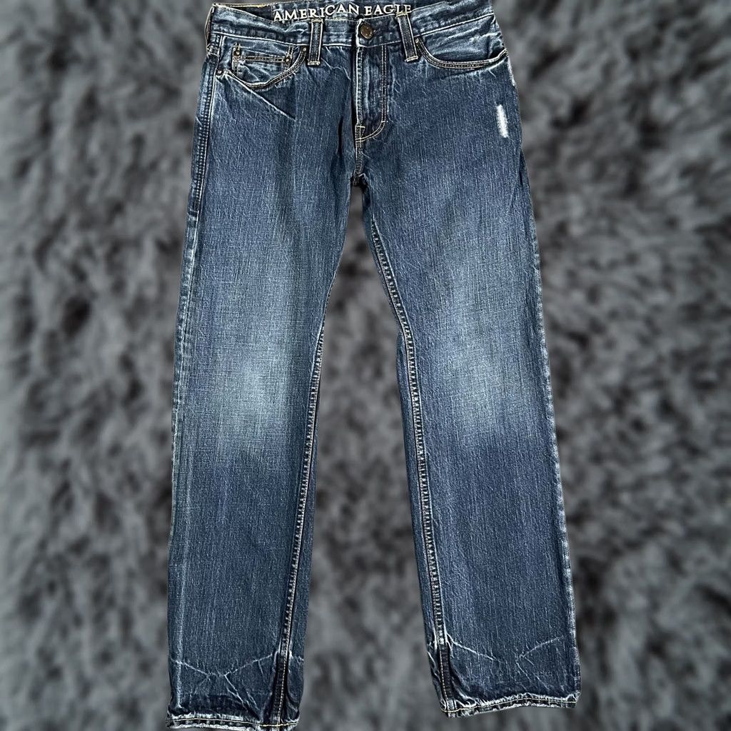 American Eagle Outfitters American Eagle Jeans Mens 30x30 Blue Straight Jeans Distressed Denim Hong Kong Regular Straight Mens 30 Blue Denim Distressed Pockets Logo Size US 30 / EU 46 - 1 Thumbnail