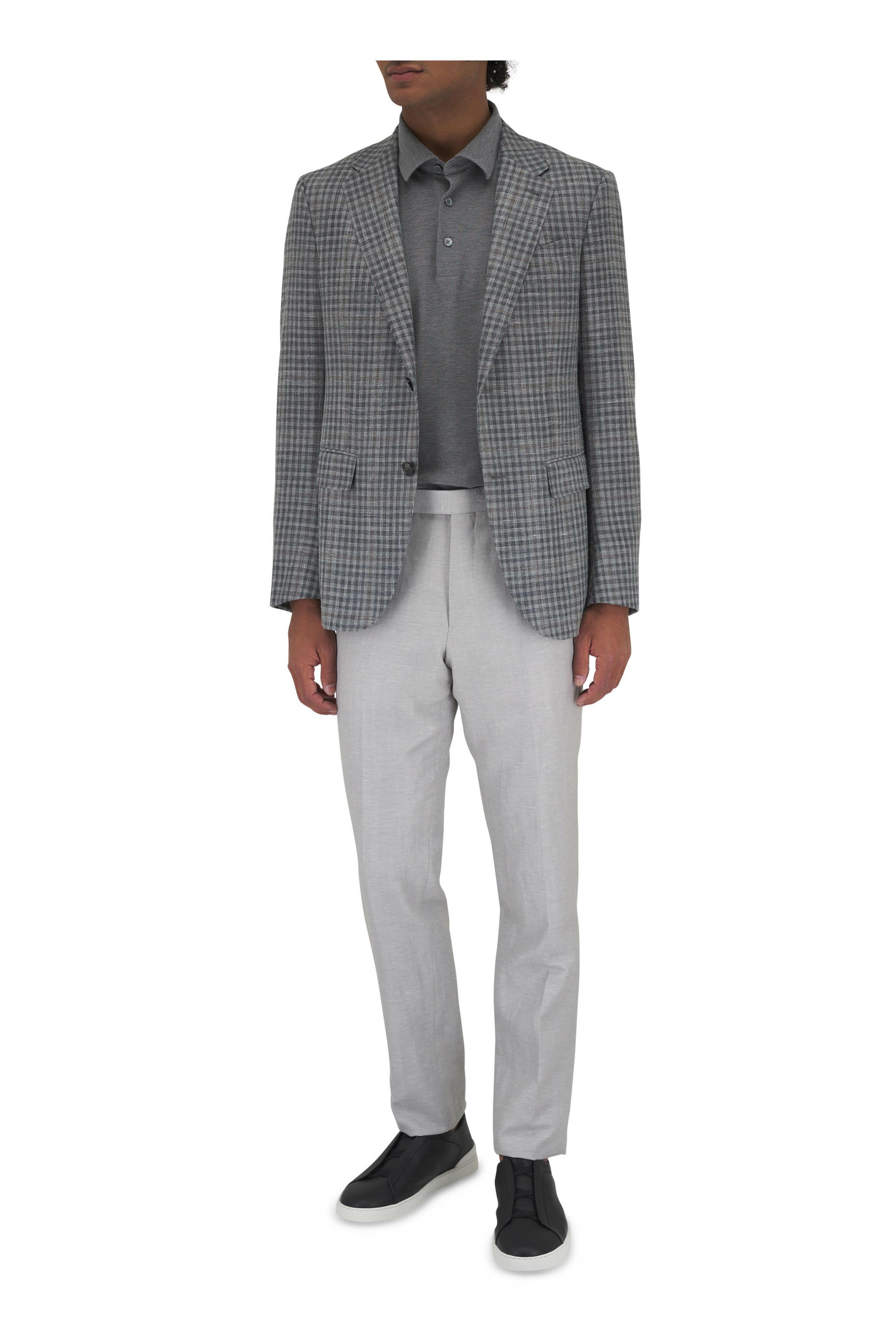 Z Zegna o1mtch0225 Check Sportcoat in Grey/Brown Size US M / EU 48-50 / 2 - 3 Thumbnail