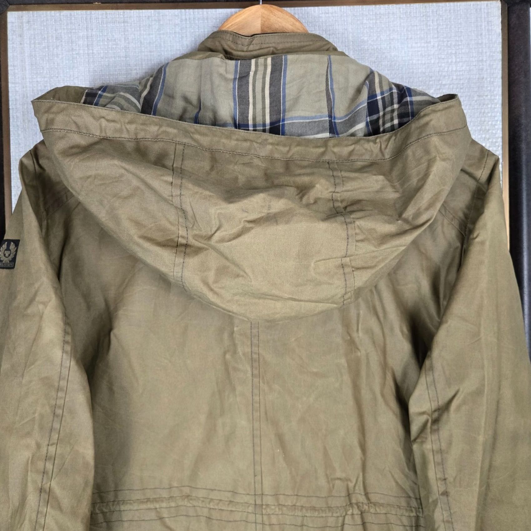 Belstaff VINTAGE Belstaff Womens Large Waxed Cotton Hooded Fishtail Parka Jacket Coat Size L / US 10 / IT 46 - 7 Thumbnail