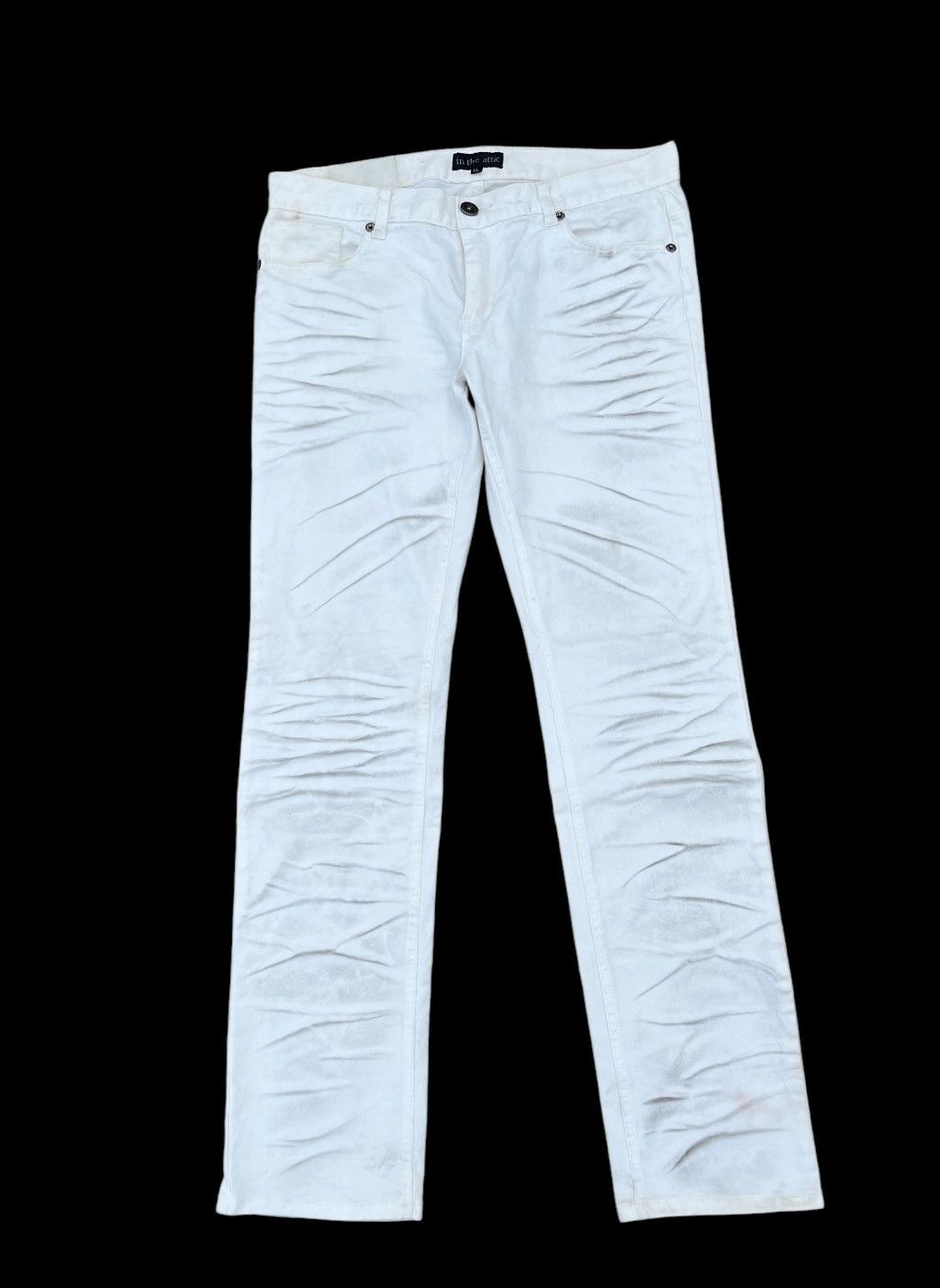 in the attic dirty zebra white denim