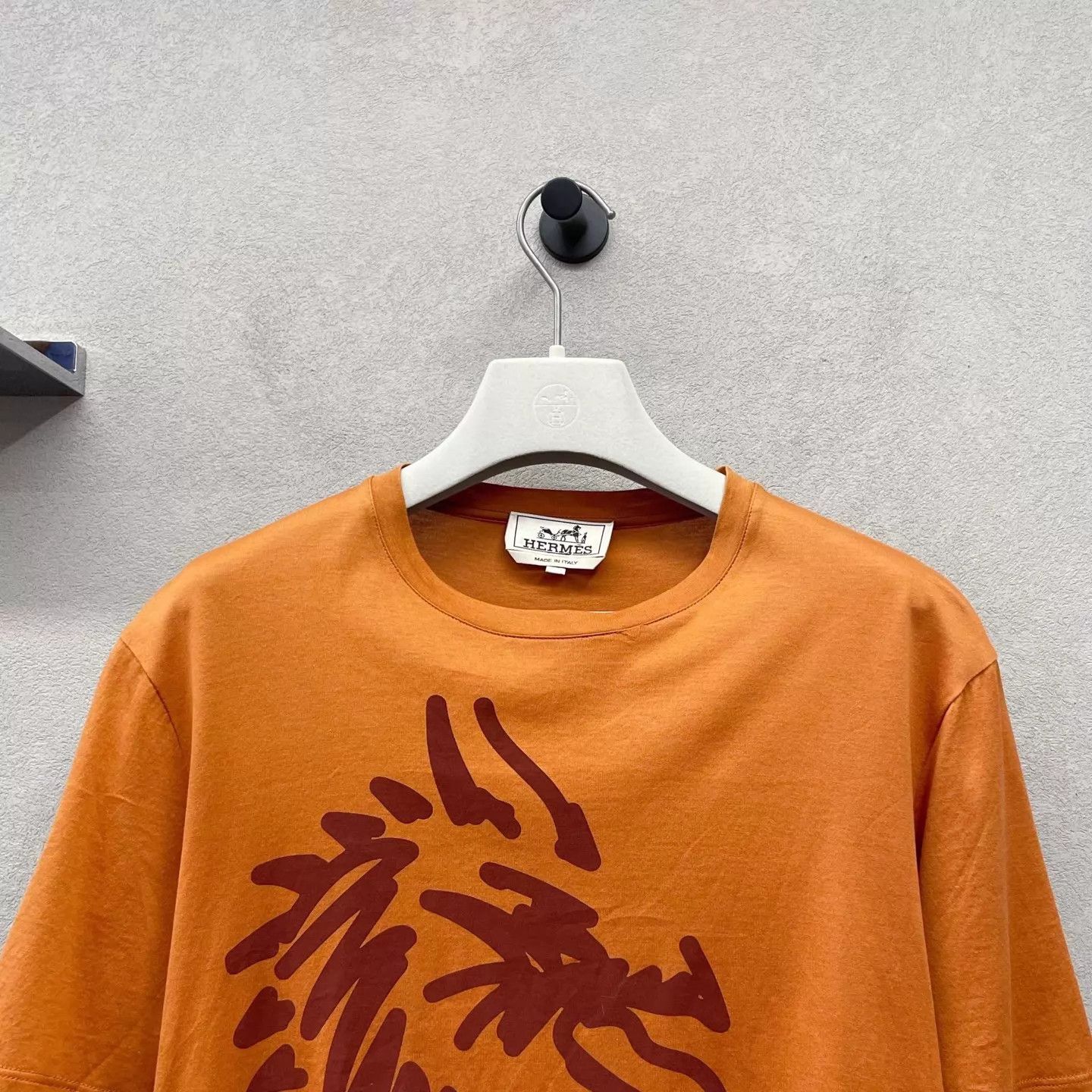 Hermes Hermes orange short-sleeve hand-painted dragon xs Size US XS / EU 42 / 0 - 4 Thumbnail