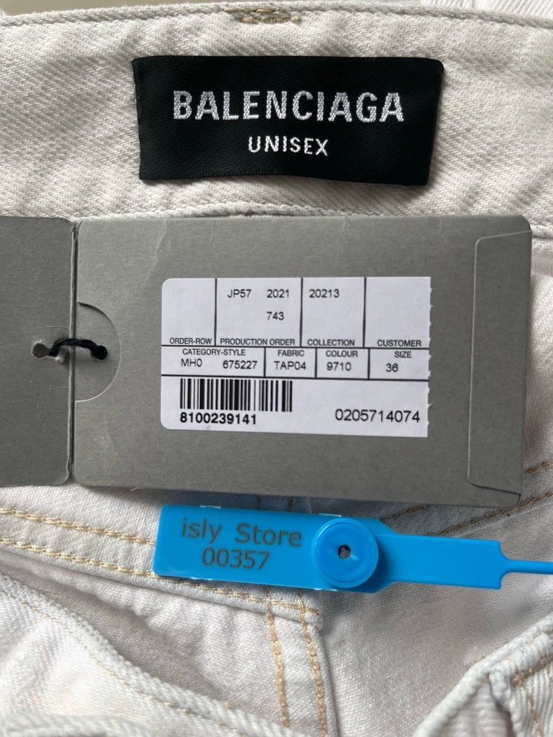 Balenciaga Balenciaga white wideleg cargo denim pants by balenciaga - Size US 36 / EU 52 - 4 Thumbnail