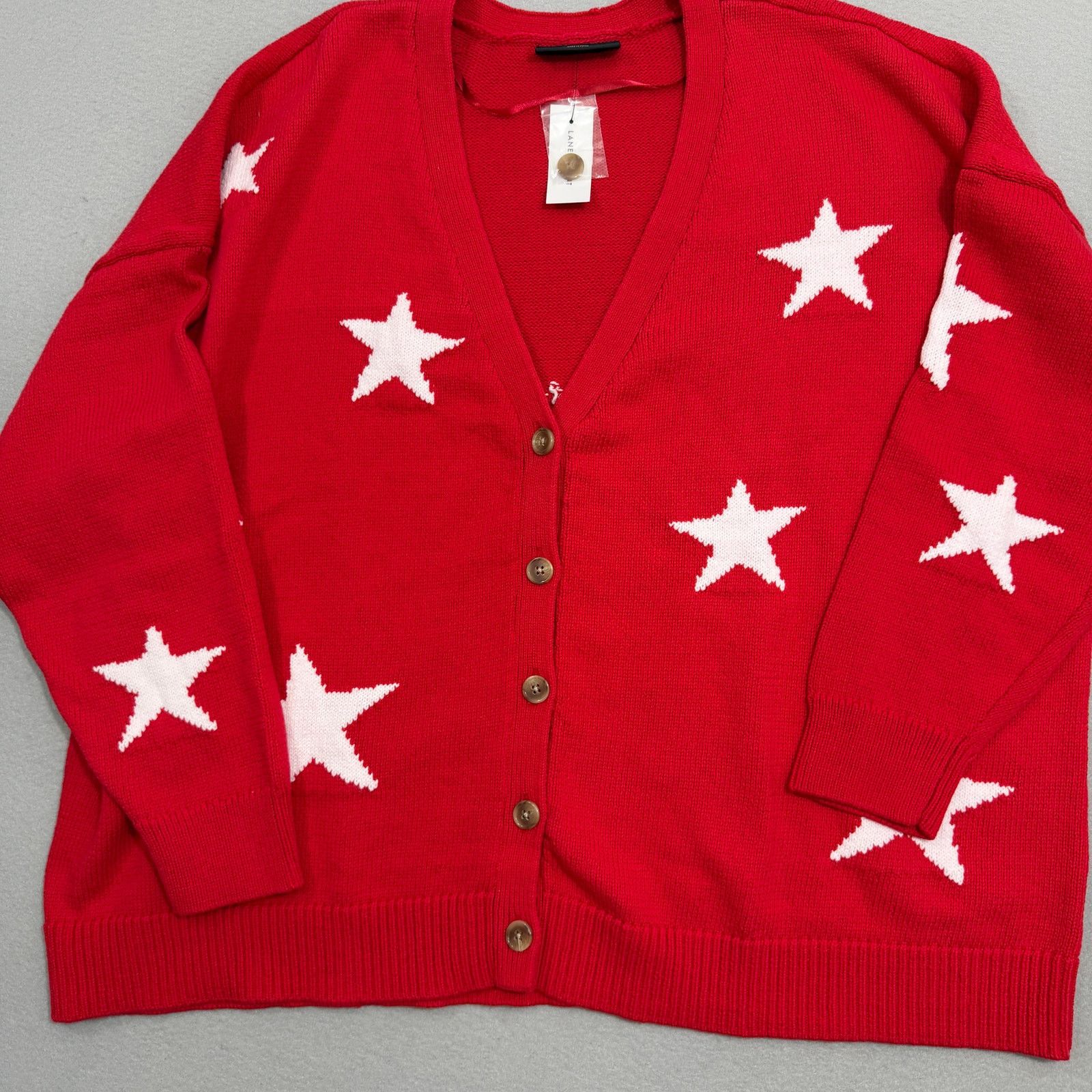Vintage Lane Bryant Button Front Star Cardigan Sweater 26/28 NEW Size 4XL / US 24-26 - 2 Thumbnail