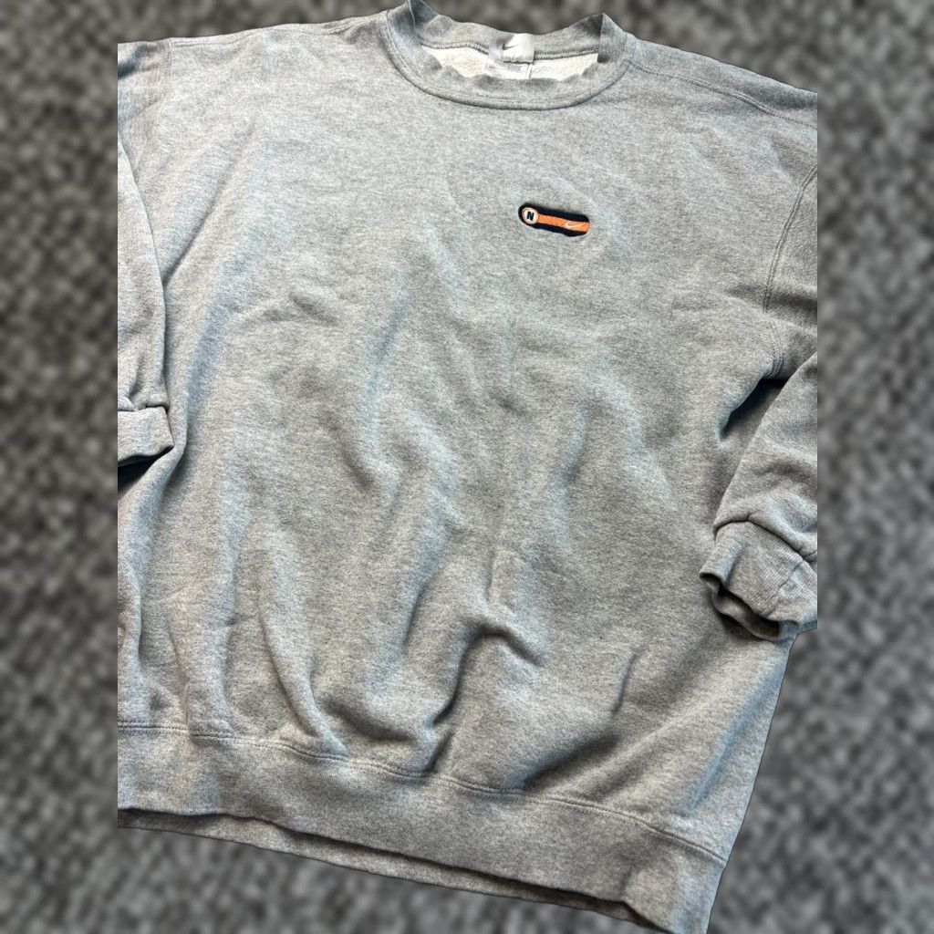 Nike Made In The USA GREY Embroidered ORANGE & BLACK Sweatshirt XL Men