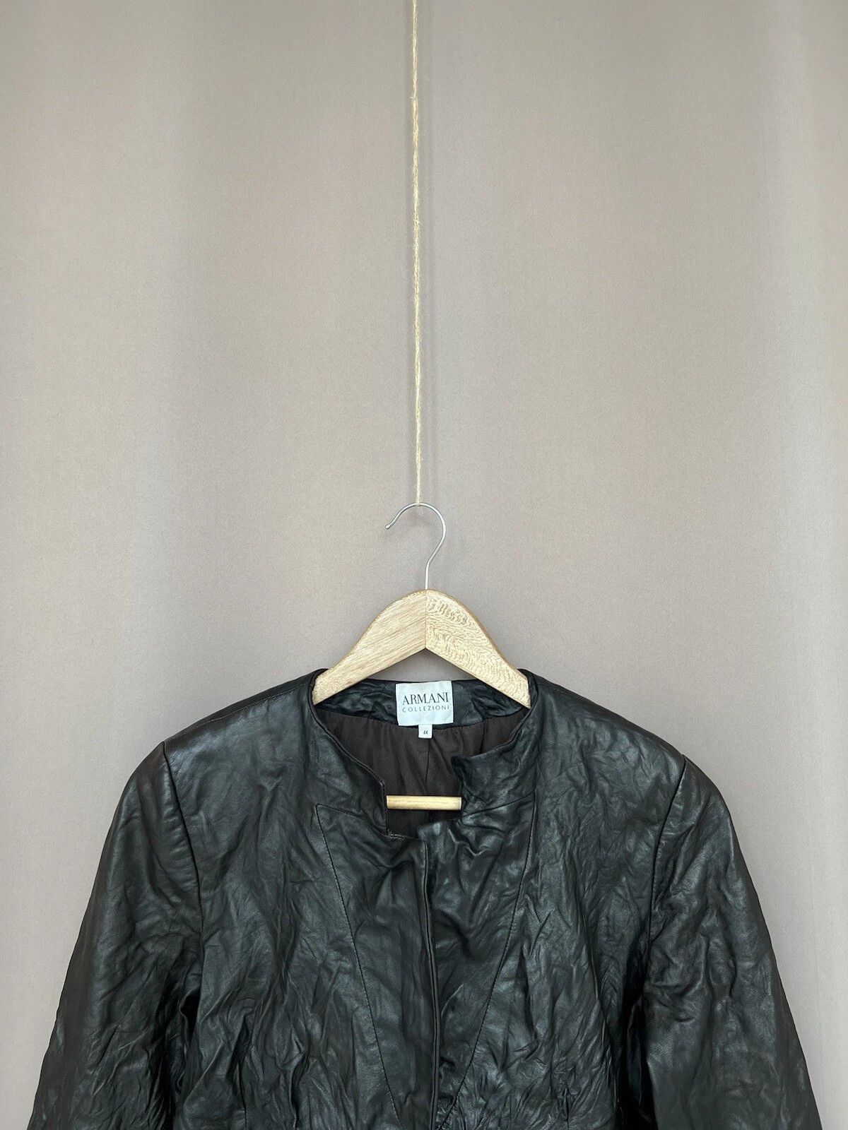 Armani Collezioni Armani Collezioni Calf Leather Jacket Women’s Size 44 or M Size M / US 6-8 / IT 42-44 - 2 Thumbnail