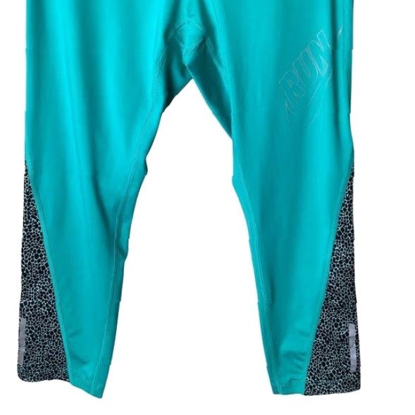 Nike Nike Cropped Capri Leggings Womens S Active Teal Blue Running Yoga Zip Pocket Leopard Size 28" / US 6 / IT 42 - 6 Thumbnail