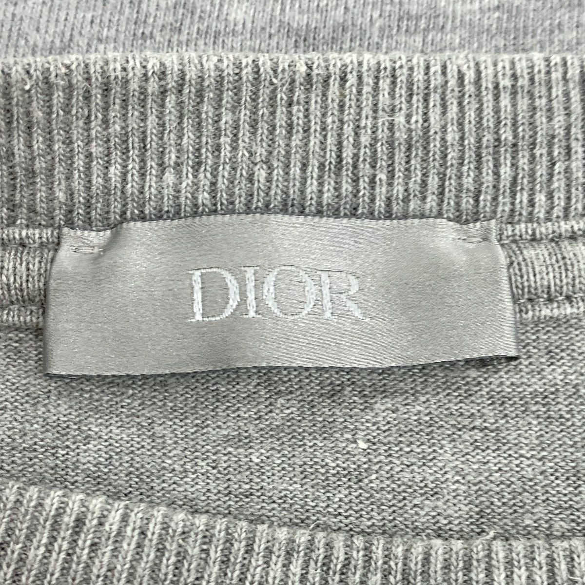 Dior Dior Gray Splash Ink Logo Letter Embroidered Cotton T-Shirt Size L / US 10 / IT 46 - 5 Thumbnail