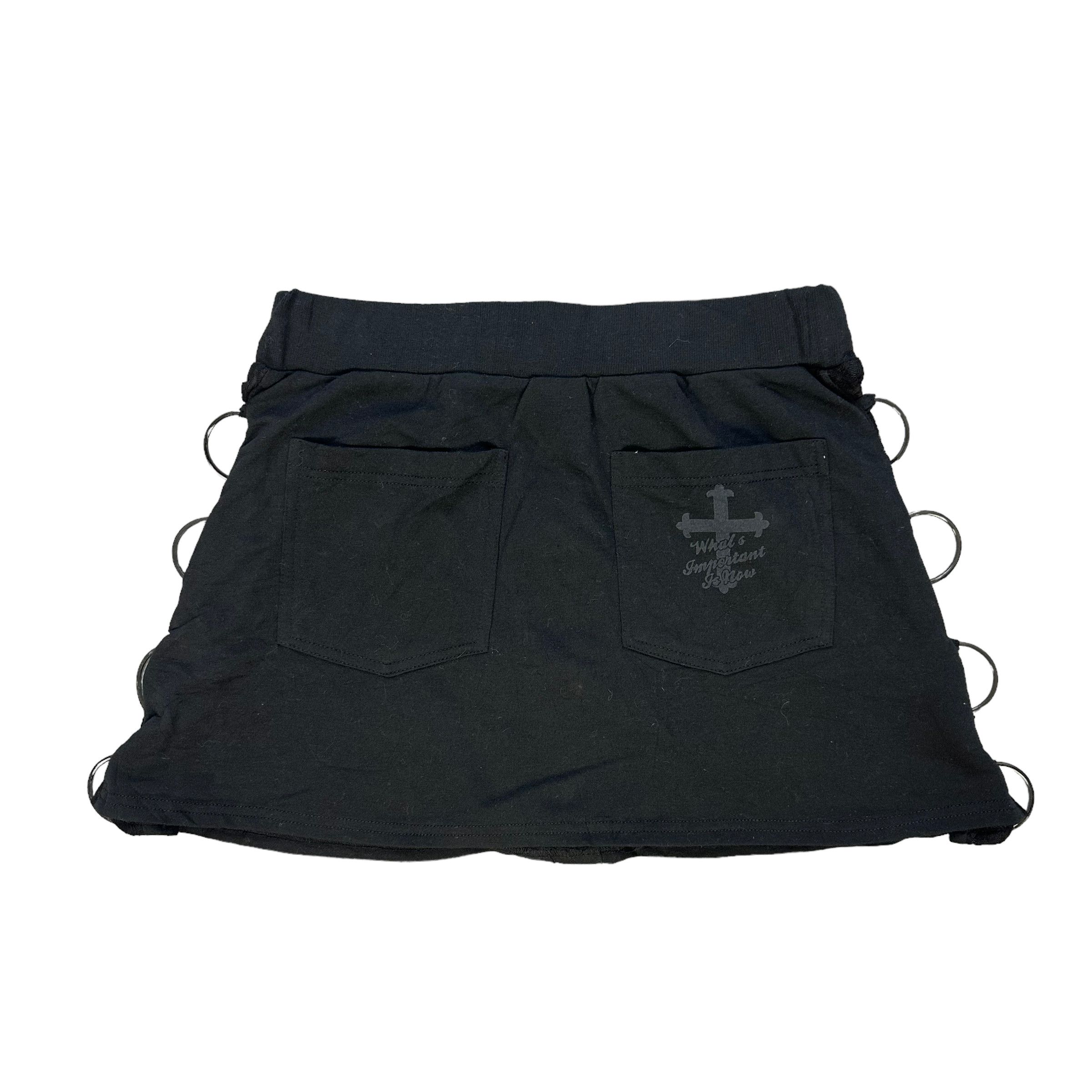 Japanese Brand ALL TRY MY BEST CROSS LOGO BONDAGE SKIRT #7737-167 Size 28" / US 6 / IT 42 - 8 Thumbnail