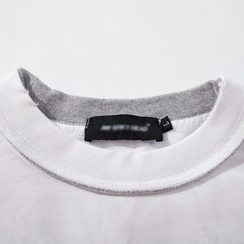 Vintage Men's washed trendy letter gradient long-sleeved T-shirt Size US L / EU 52-54 / 3 - 4 Thumbnail