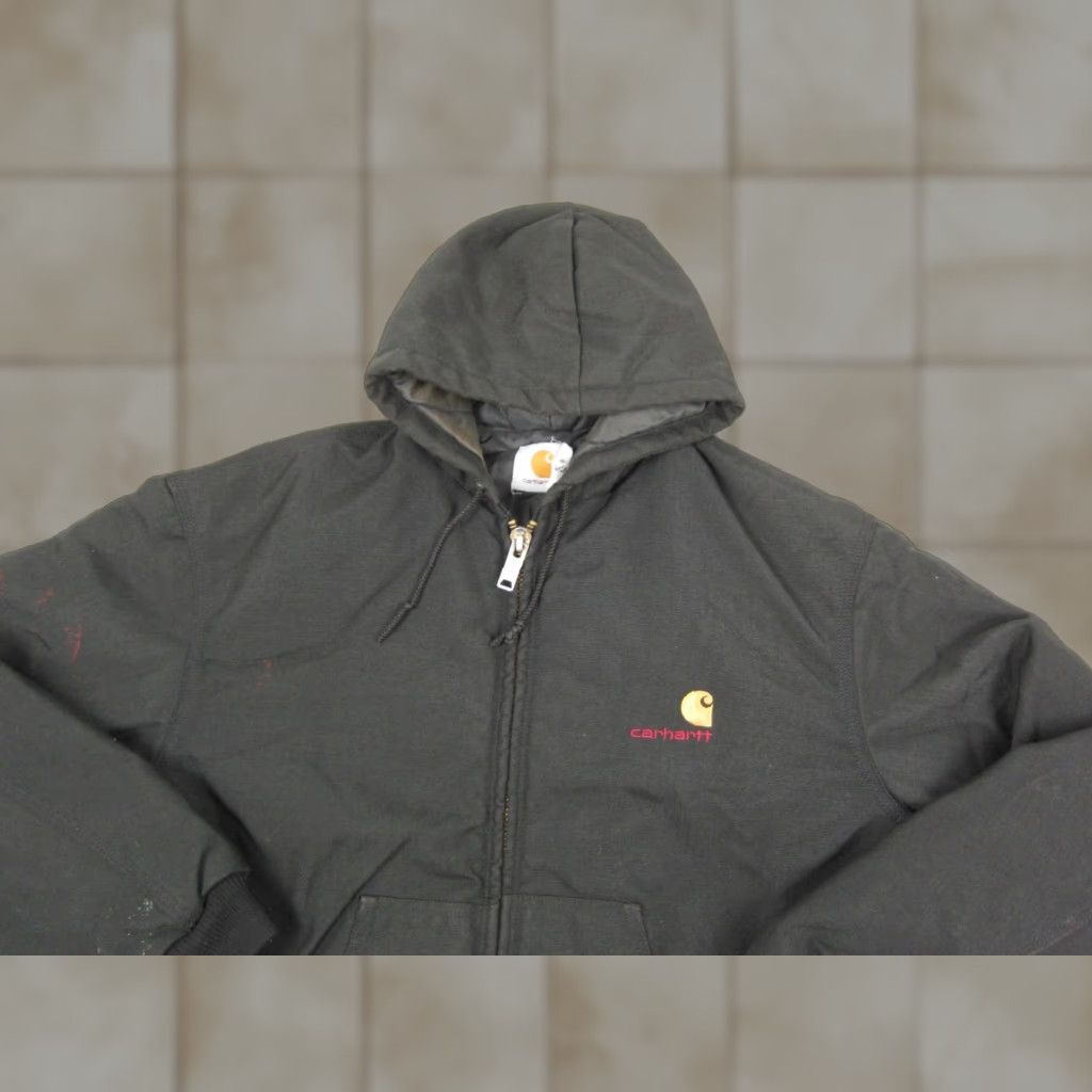 Carhartt VINTAGE Carhartt Jacket Mens 2XL Black Full Zip Quilted Lined Chore BOMBER Jacket Hooded Winter Fall Retro? (avoid adding) Size US XXL / EU 58 / 5 - 1 Thumbnail