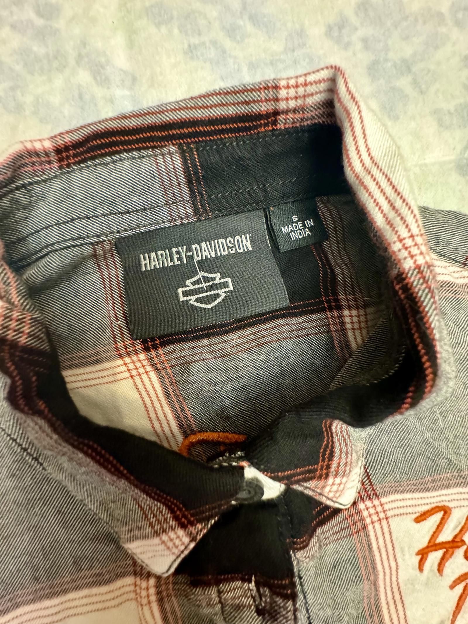 Harley Davidson Harley-Davidson Black and White Plaid Long Sleeve Shirt Size S / US 4 / IT 40 - 2 Thumbnail