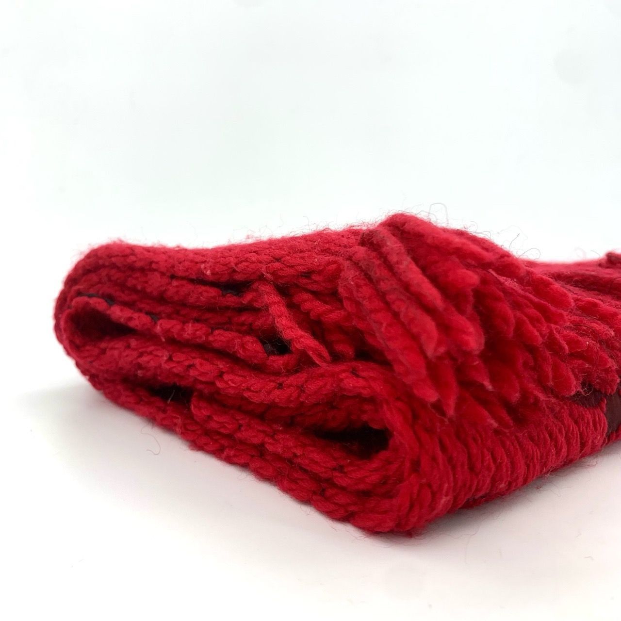 Louis Vuitton Louis Vuitton Red Wool & Silk Monogram Logo Scarf With Fring Size ONE SIZE - 9 Thumbnail
