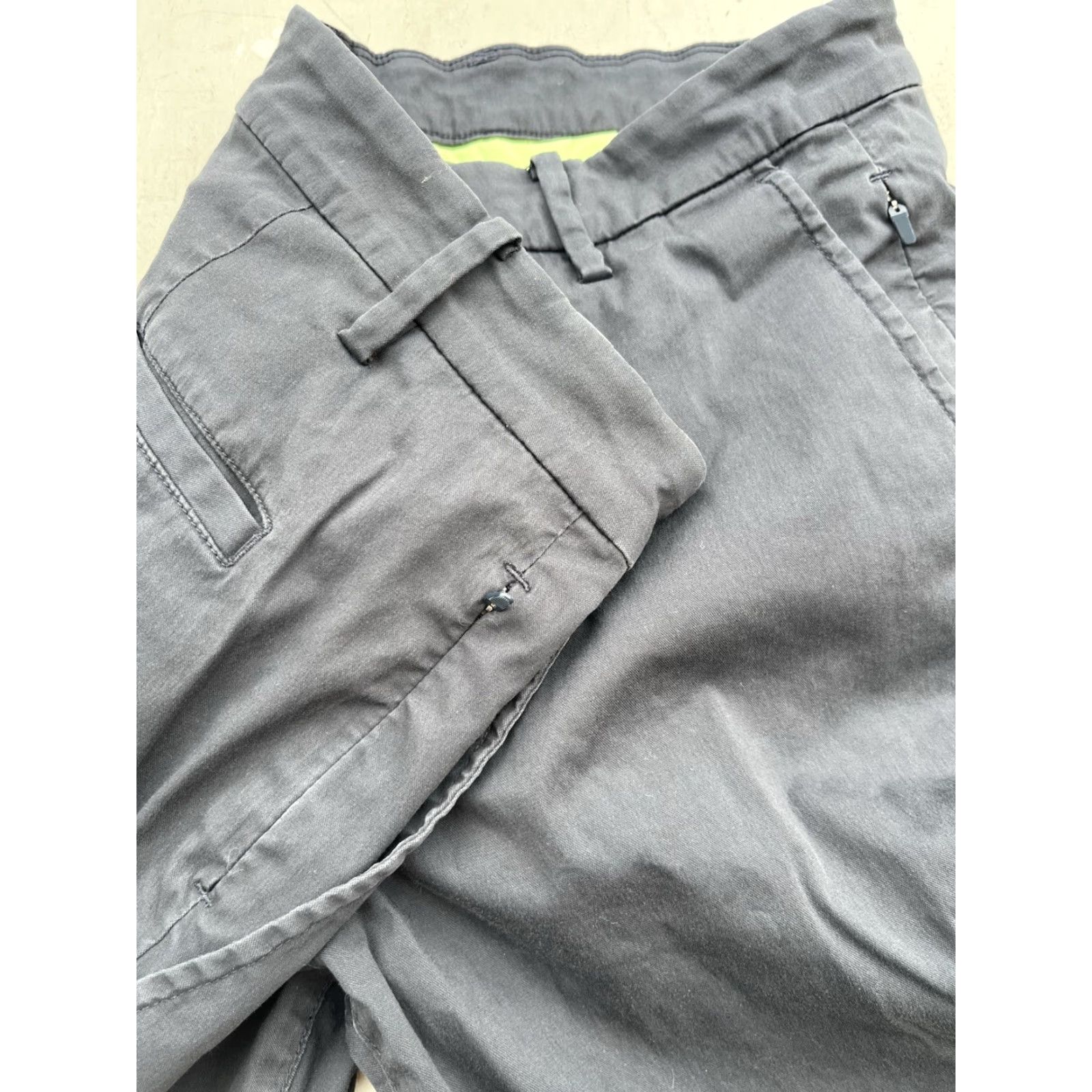 Vintage Birddogs Pants Black Solid 36x32 City Casual Mens Chino Cotton Blend with Stretch, Logo, Zipper, Breathable, Lightweight, Easy Care, Regular Fit Size US 36 / EU 52 - 7 Thumbnail