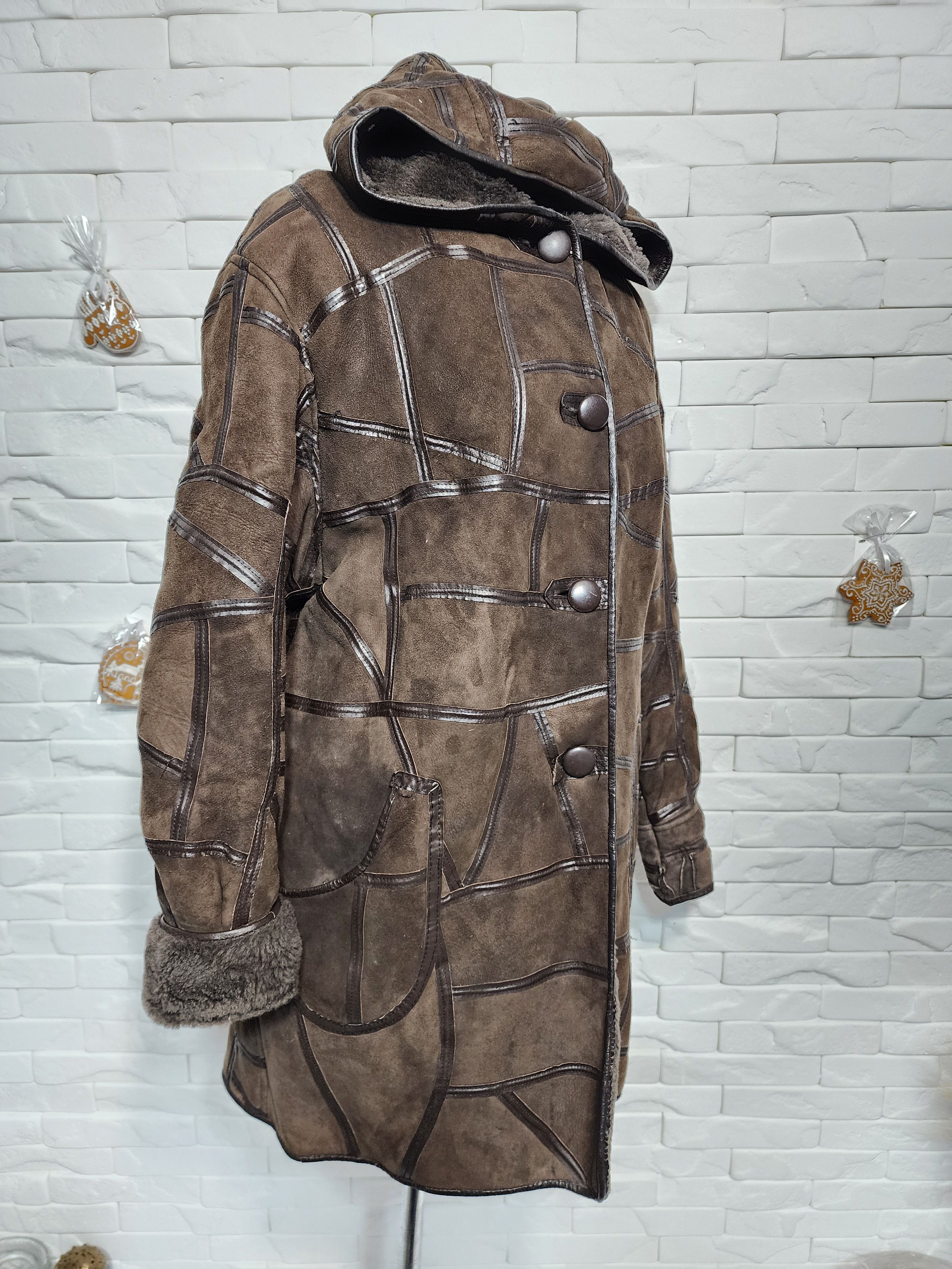 Furla Brown Sheepskin Coat: Women's Hooded Fur Winter Coat Size XL / US 12-14 / IT 48-50 - 3 Thumbnail