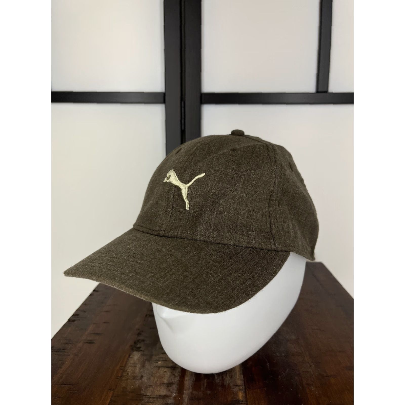 Puma PUMA Hat Cap Fitted Adult One Size Gray Brown Polyester Viscose Blend Stretch Hat/Cap Mens Golf Hat Gray PUMA Logo 90s Outdoor Sports Size ONE SIZE - 4 Thumbnail