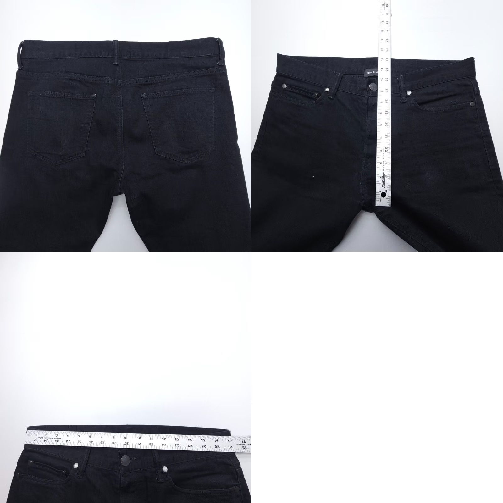 John Elliott John Elliott Jeans The Cast 2 Mens Slim Taper 33 x 30 Black Low Rise Denim Japan Made Jeans Size US 33 - 8 Thumbnail