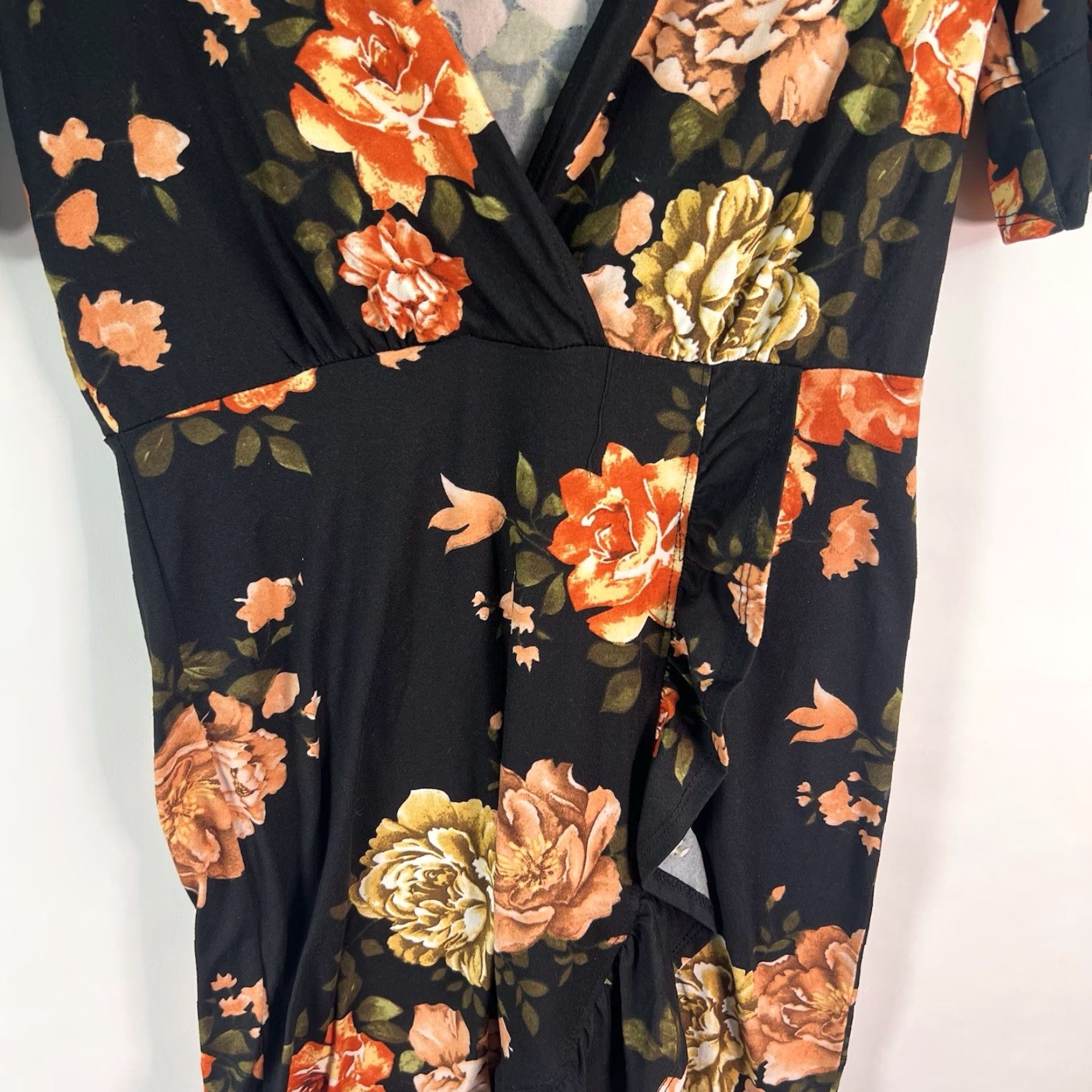 Vintage Panhandle Junior Rap Floral Dress M Black NWT Size M / US 6-8 / IT 42-44 - 3 Thumbnail