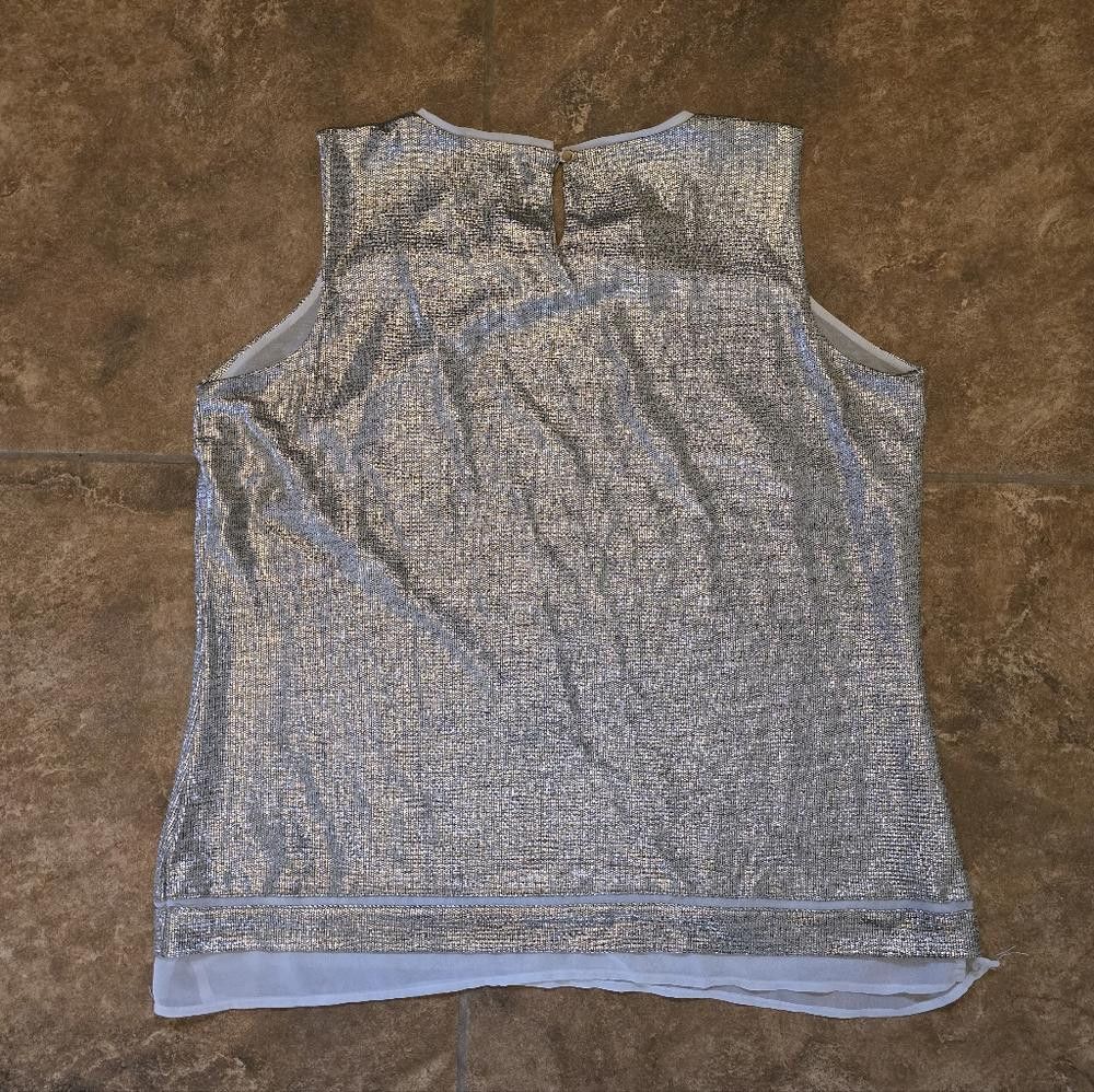 Calvin Klein Gold Champagne Detailed CK Dressy Tank Size L / US 10 / IT 46 - 2 Thumbnail