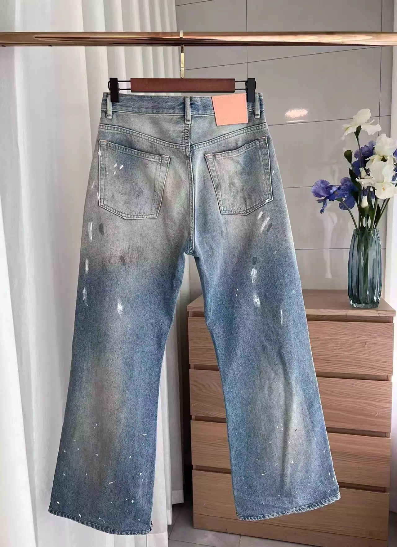 Acne Studios Acne Studios Light Blue Mud-Dyed Wide Leg Jeans Size 28" / US 6 / IT 42 - 2 Thumbnail